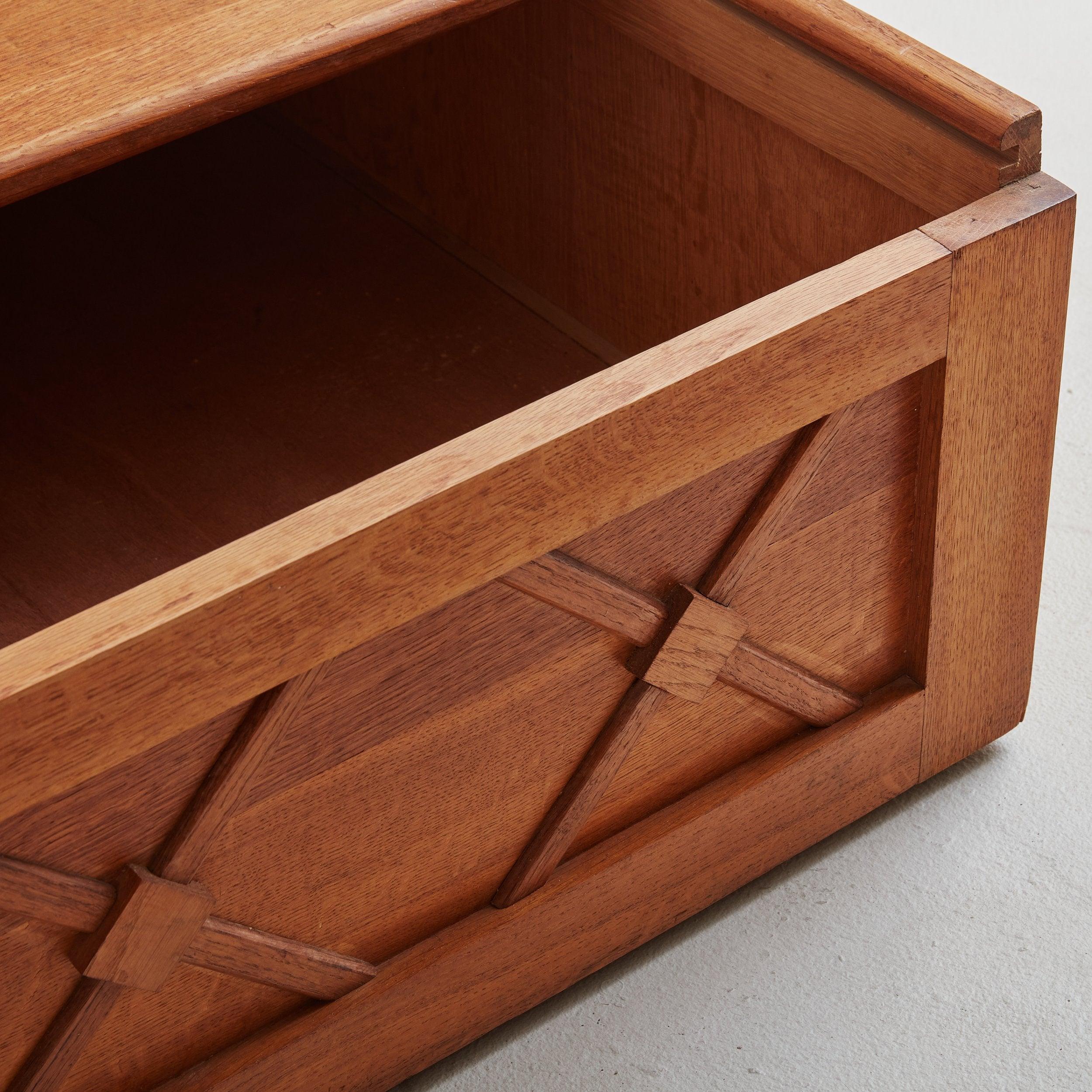Vintage Wood Coffee Table with Sliding Top + Storage For Sale 1