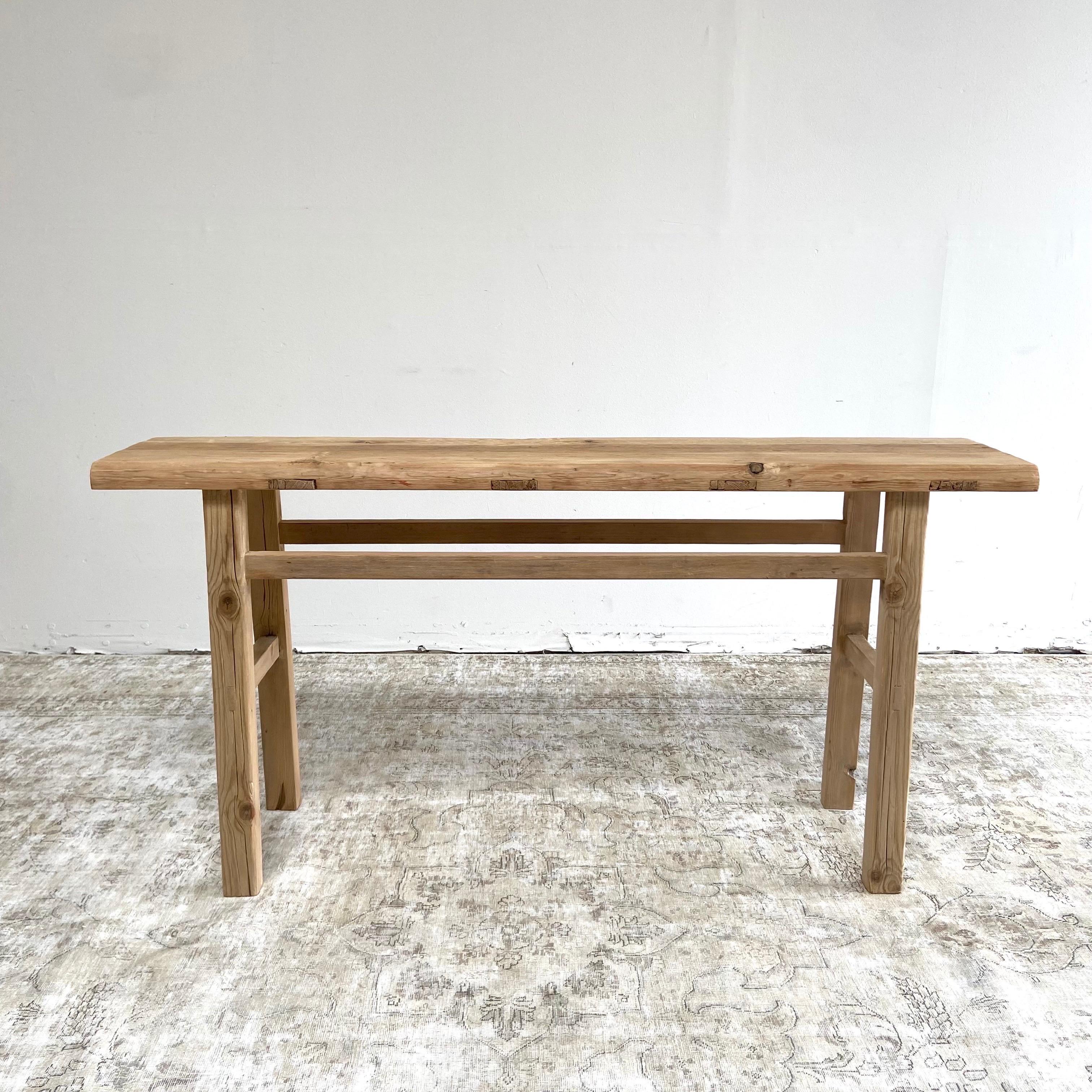 20th Century Vintage Wood Console Table Entry Table or Sofa Table