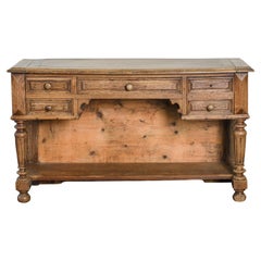 Vintage Wood Console Table With Drawers