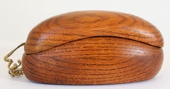 Vintage Wood Covered Telephone, Organic Mid Century Modern Style