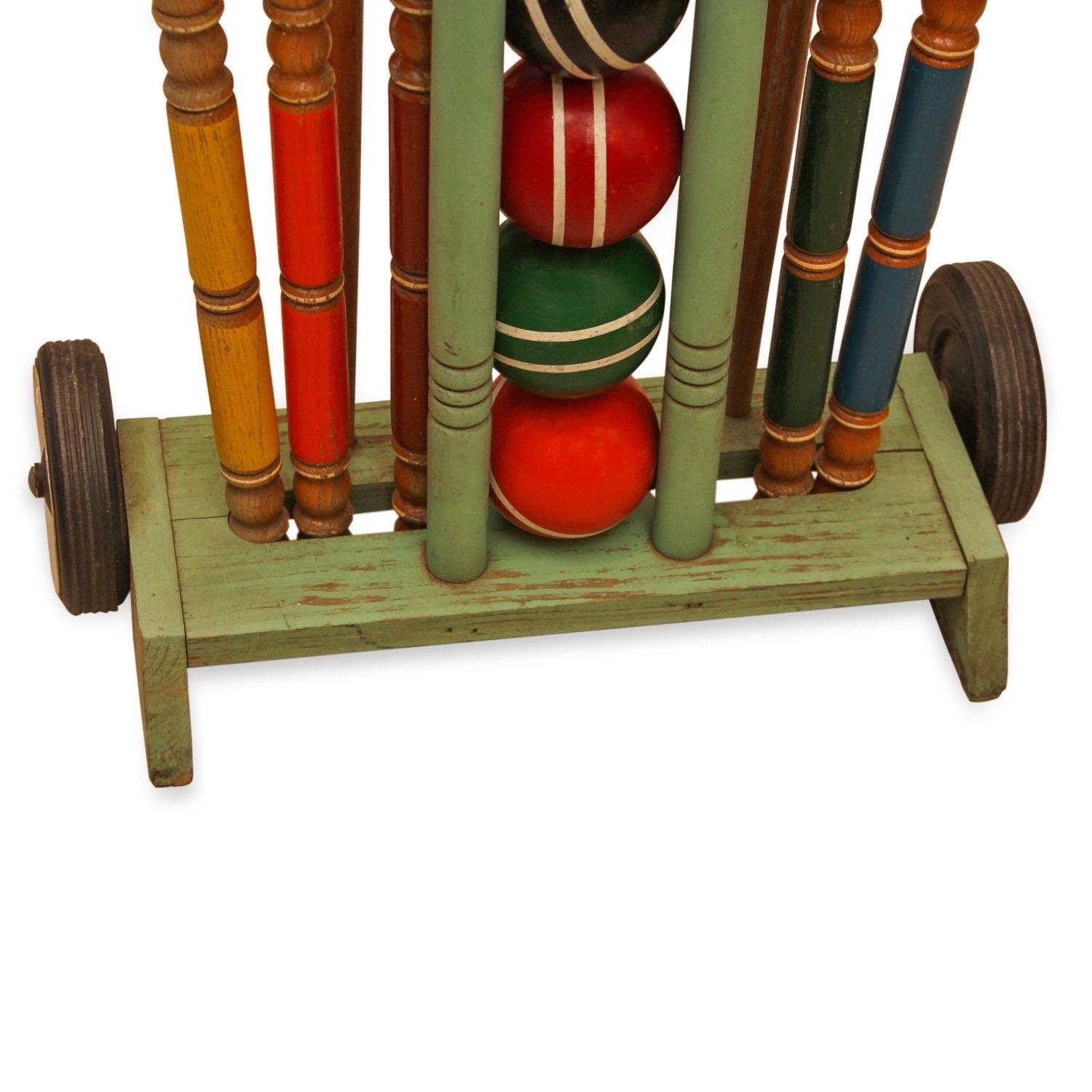 Vintage Wood Croquet Set (amerikanisch) im Angebot