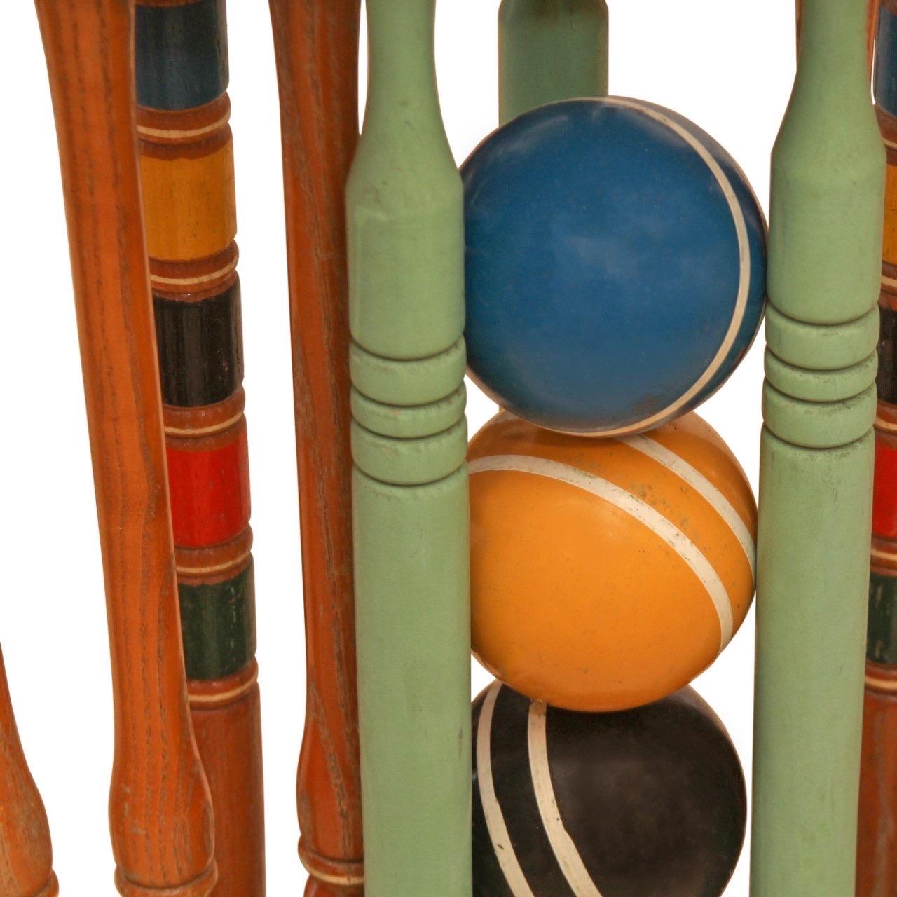 Vintage Wood Croquet Set im Zustand „Gut“ im Angebot in New York, NY
