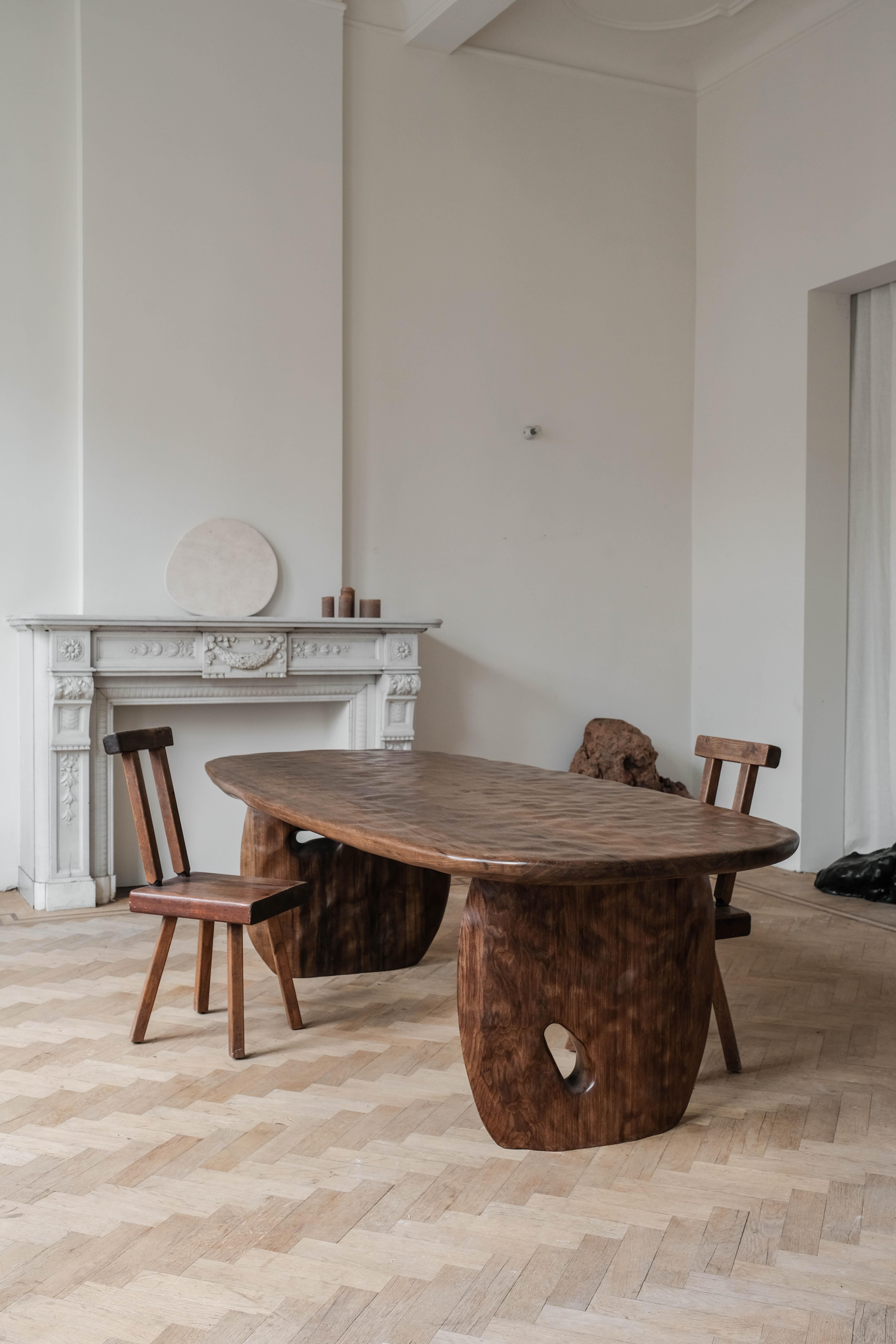 Contemporary Vintage Wood Dining Table by Atelier Benoit Viaene For Sale