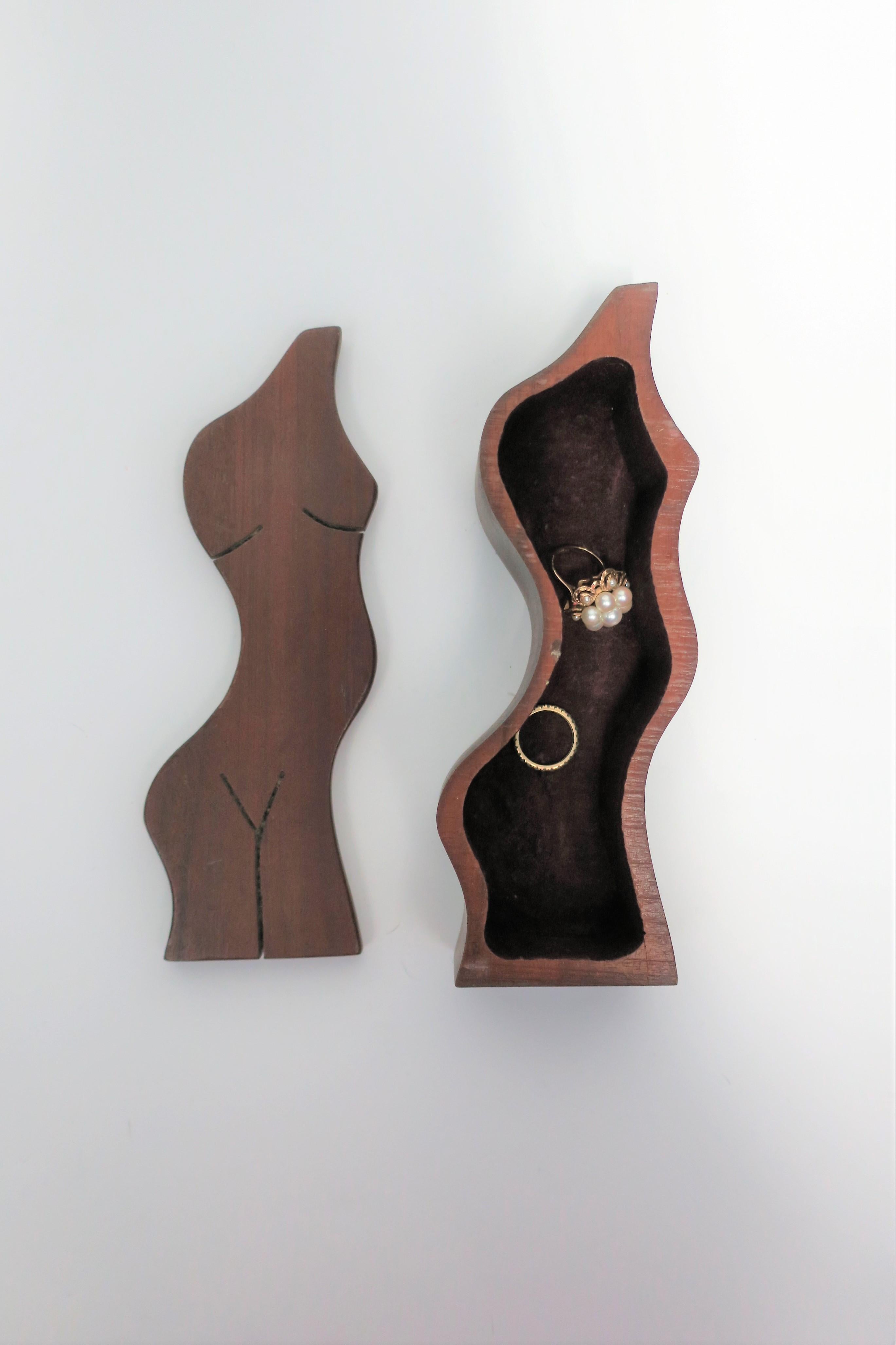 20th Century Torso Figurative Wood Jewelry or Decorative Box
