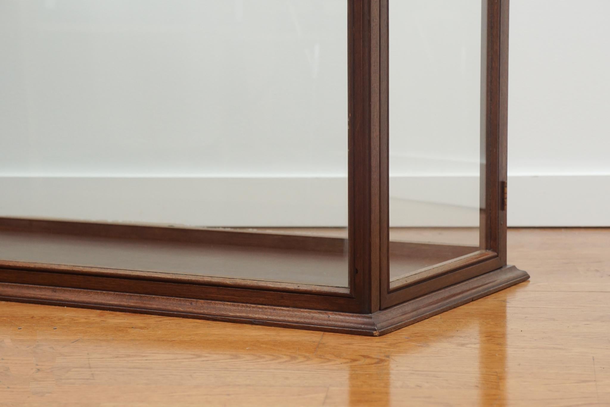 Vintage Wood Frame Glass Display Case In Good Condition For Sale In Hudson, NY
