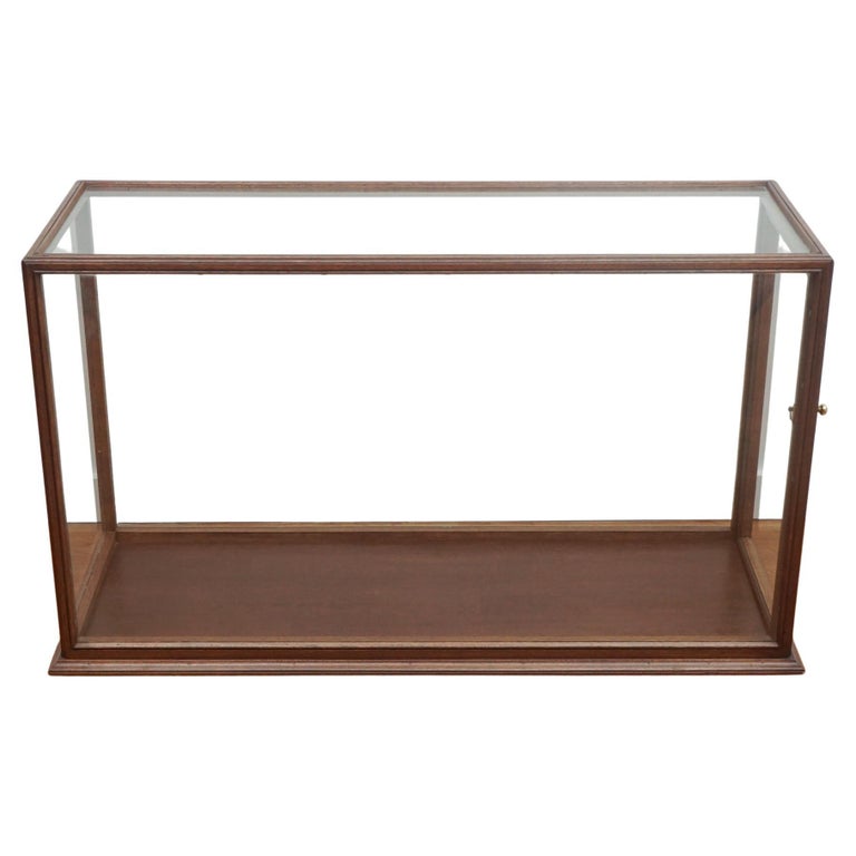 Vintage Wood Frame Glass Display Case For Sale at 1stDibs