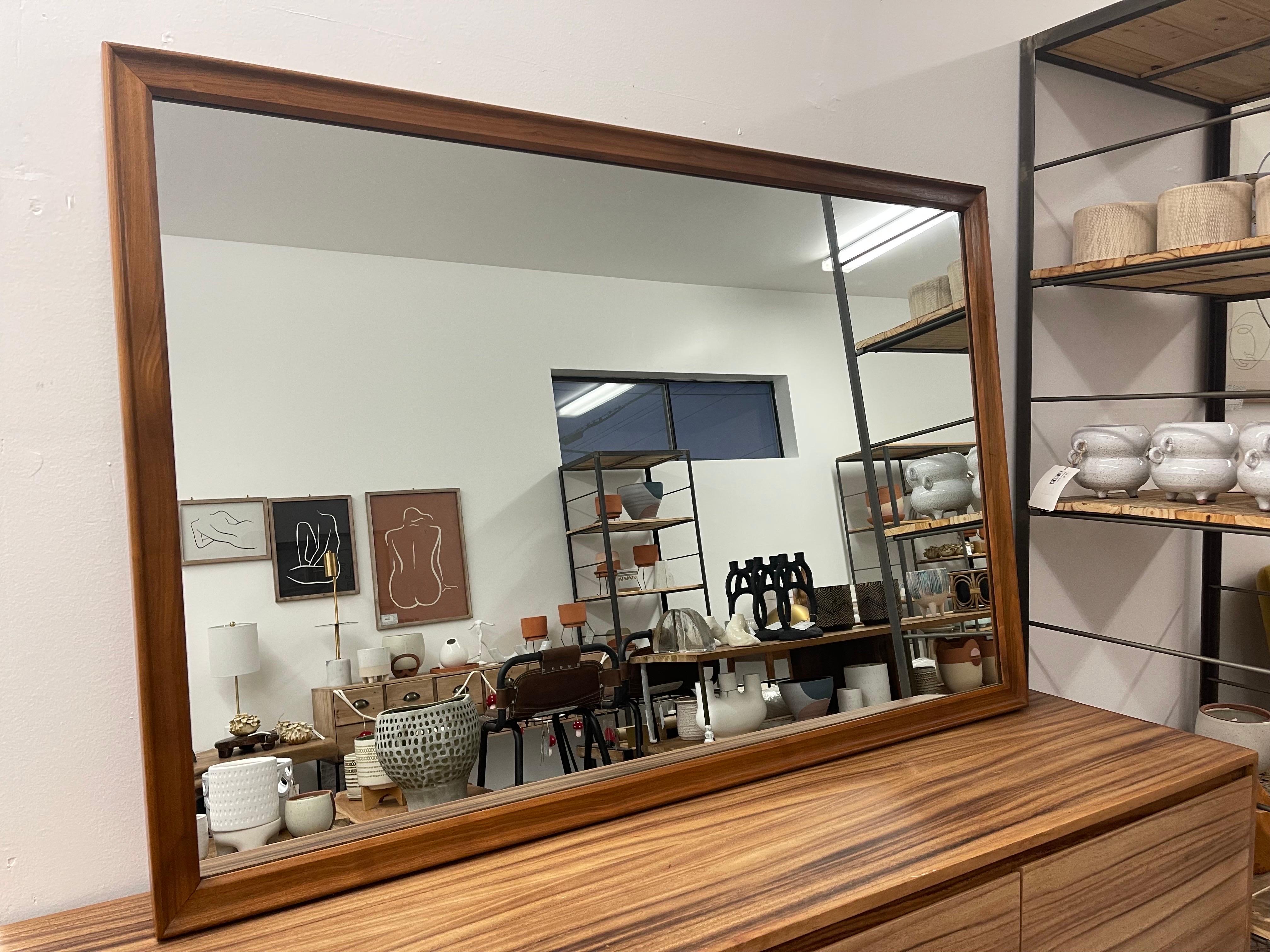 Mid-Century Modern Vintage Wood Framed Drexel Mirror For Sale
