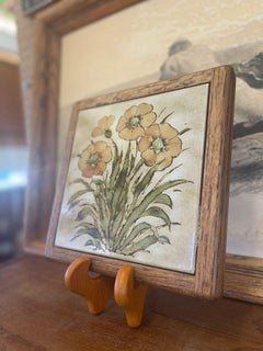 Vintage Wood Framed Floral Motif Art Decor