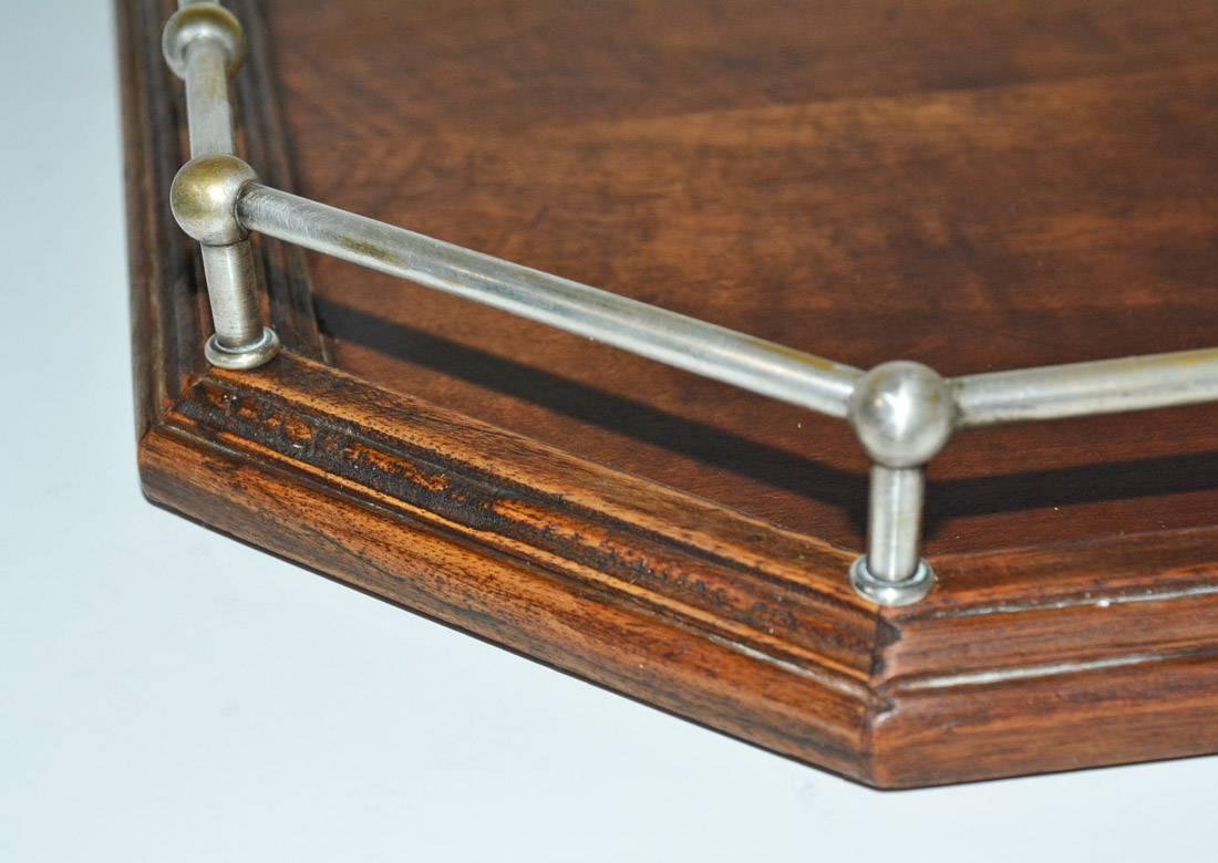 20th Century Vintage Wood Gallery Serving Tray