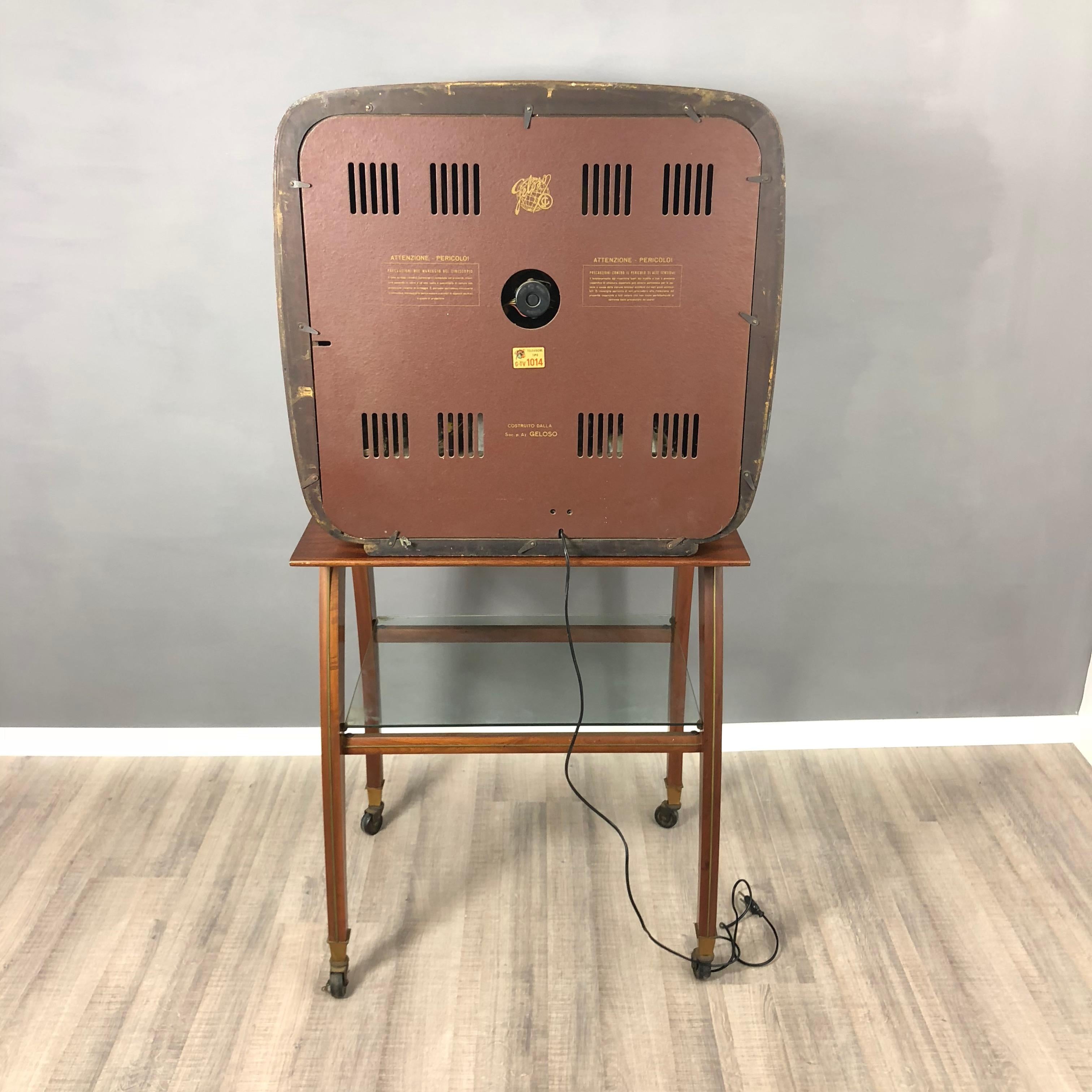 Vintage Wood Geloso Television GT1014, 1950s, Italy For Sale 4