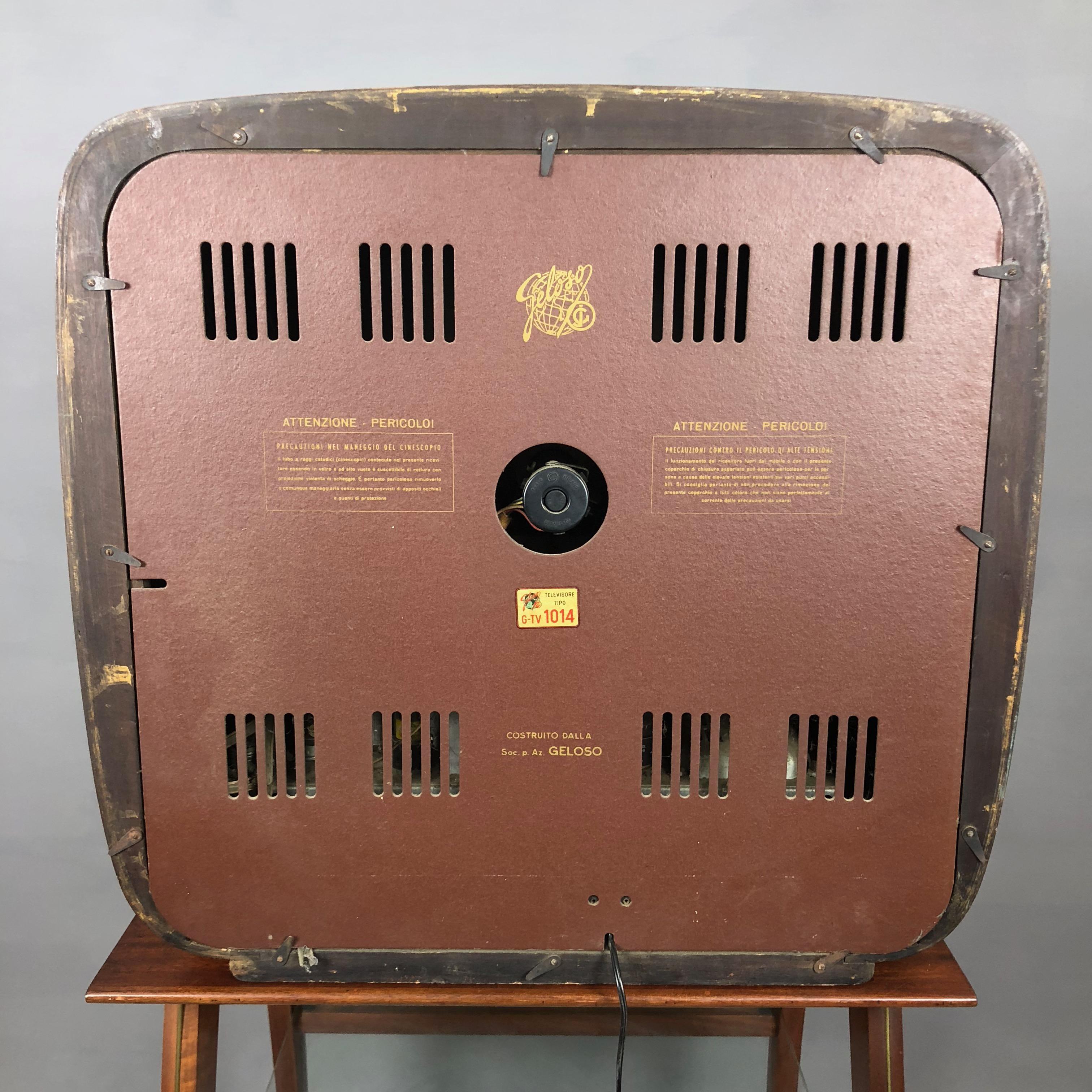 Vintage Wood Geloso Television GT1014, 1950s, Italy For Sale 5