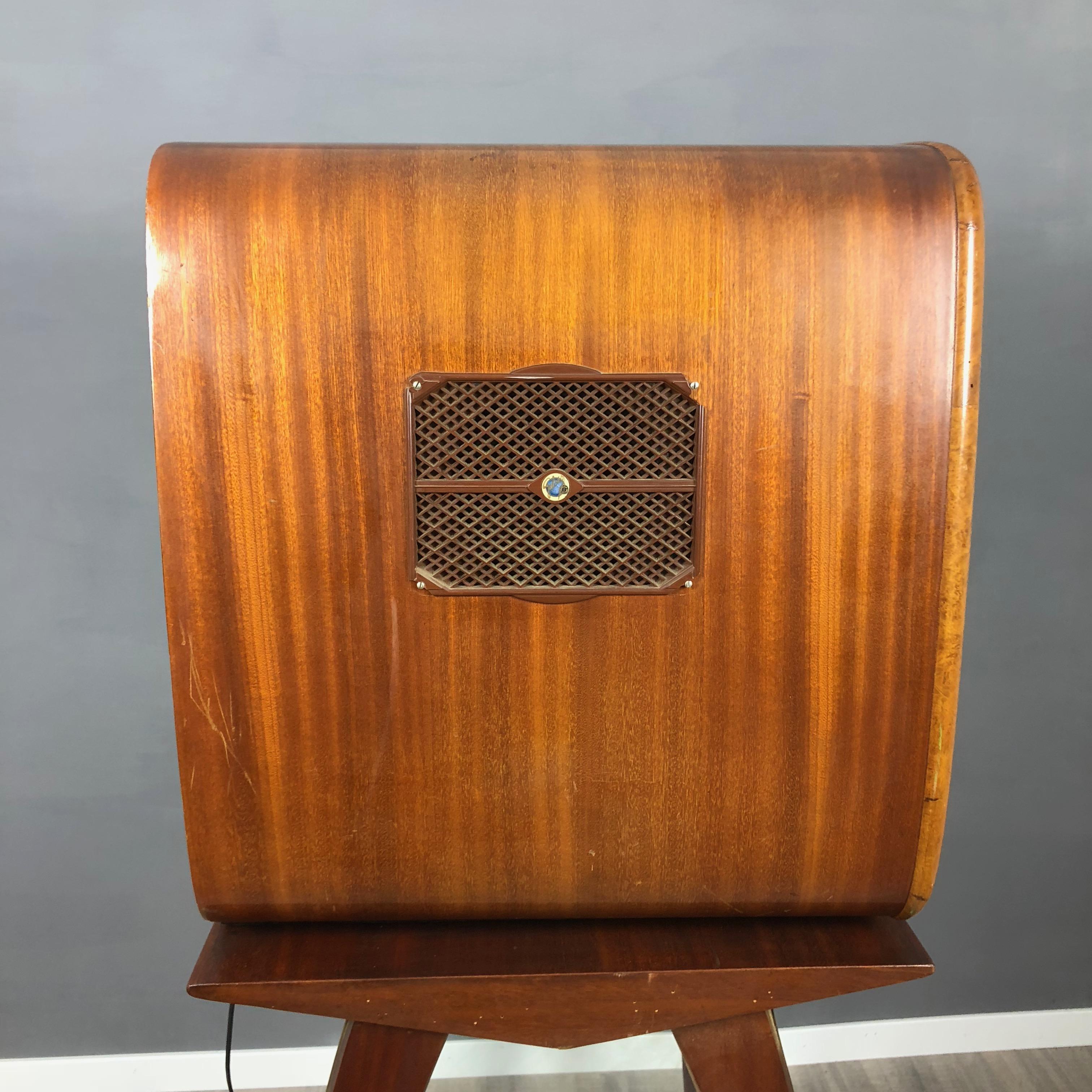 Vintage Wood Geloso Television GT1014, 1950s, Italy For Sale 8