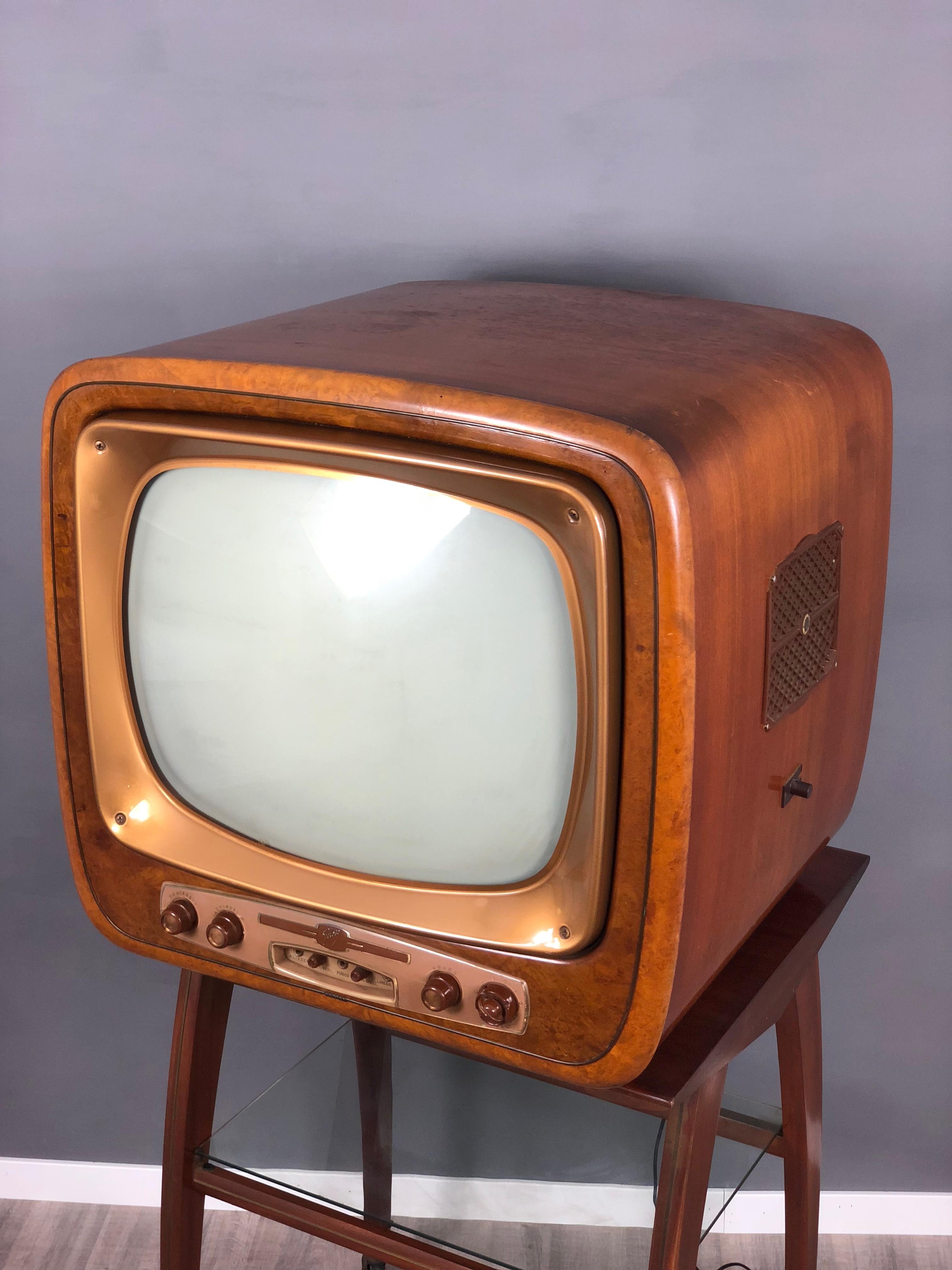 Italian Vintage Wood Geloso Television GT1014, 1950s, Italy For Sale