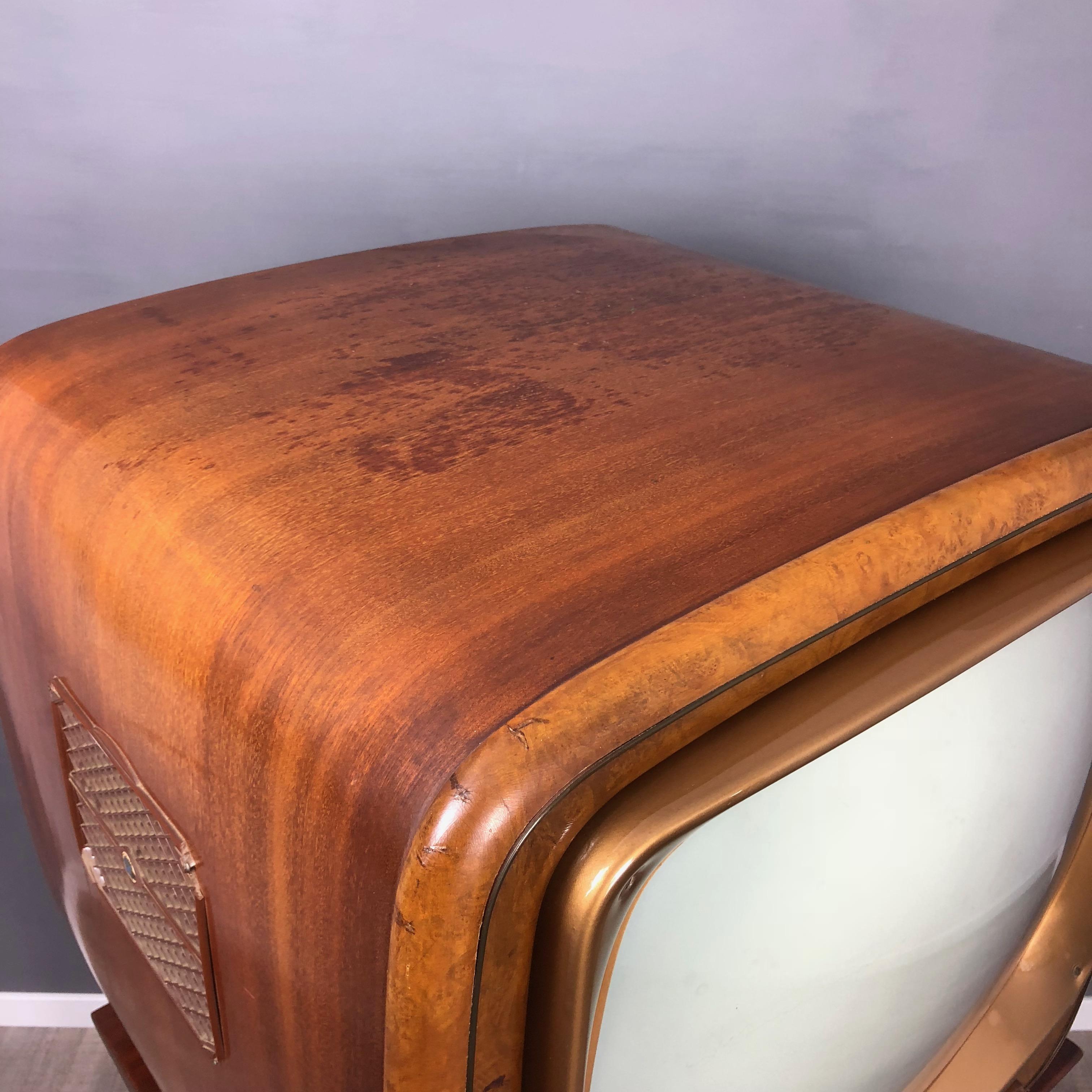 Mid-20th Century Vintage Wood Geloso Television GT1014, 1950s, Italy For Sale