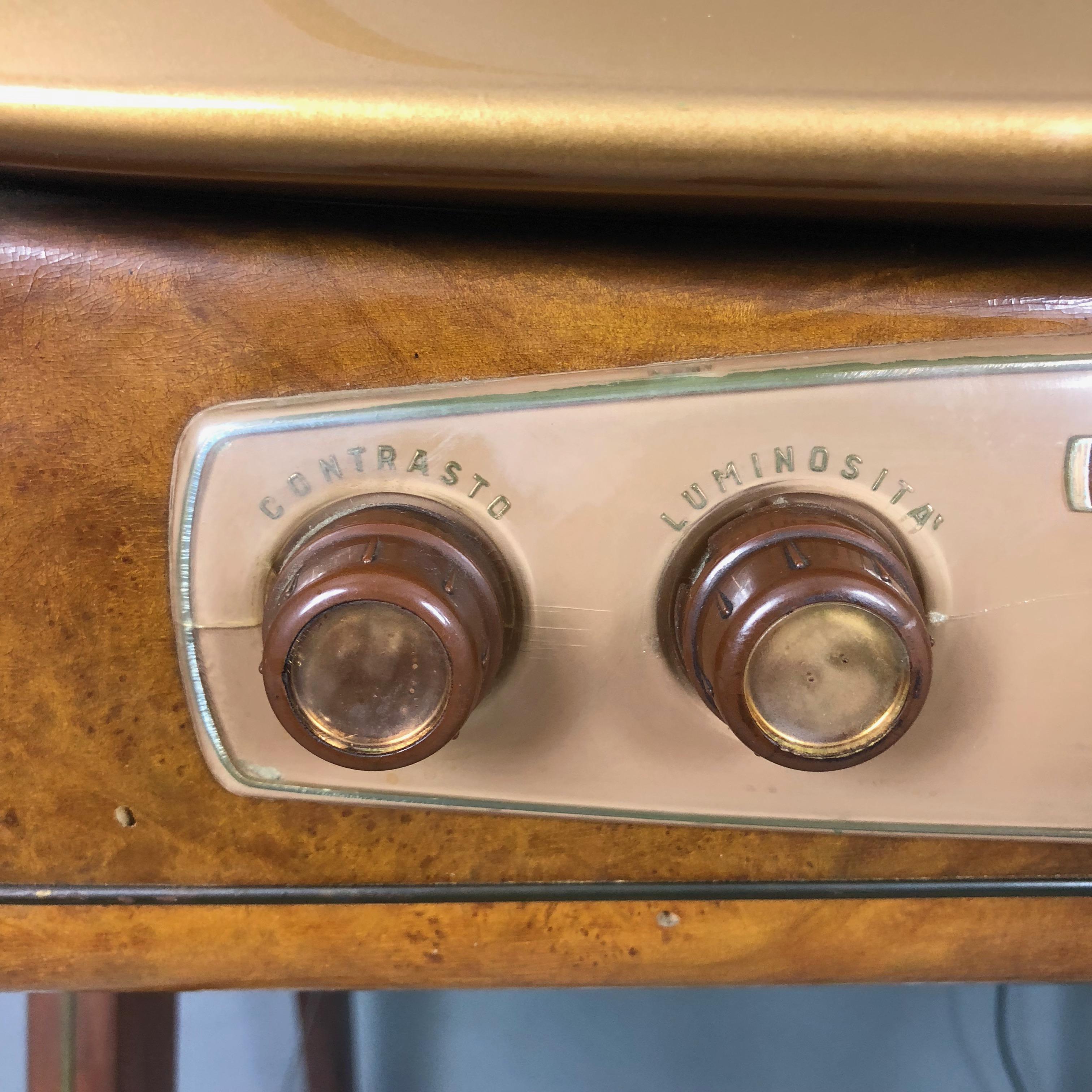Vintage Wood Geloso Television GT1014, 1950s, Italy For Sale 2