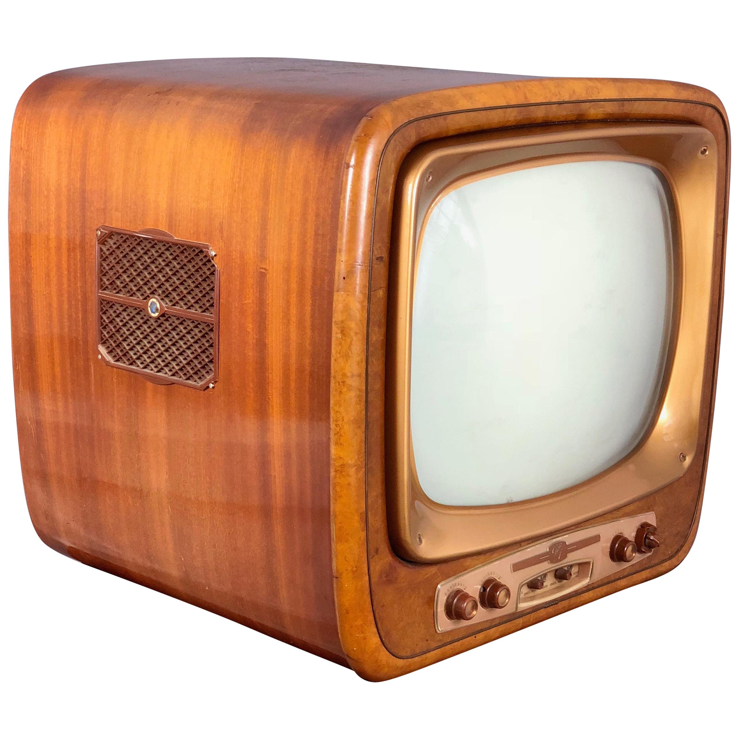 Vintage Wood Geloso Television GT1014, 1950s, Italy For Sale
