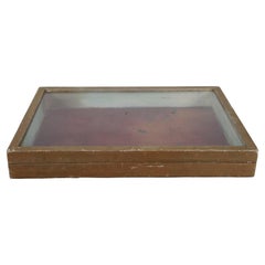 Retro Wood Glass Table Counter Top Curio Display Case Showcase Shadow Box