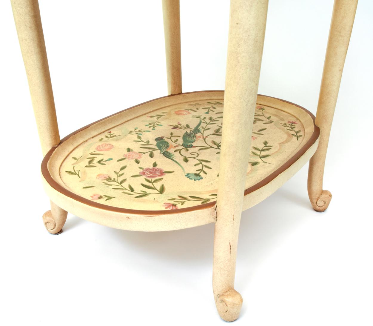 Mid-20th Century Vintage Wood Hand Painted Serving / Side Tray Table