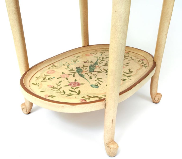 Vintage Wood Hand Painted Serving / Side Tray Table For ...