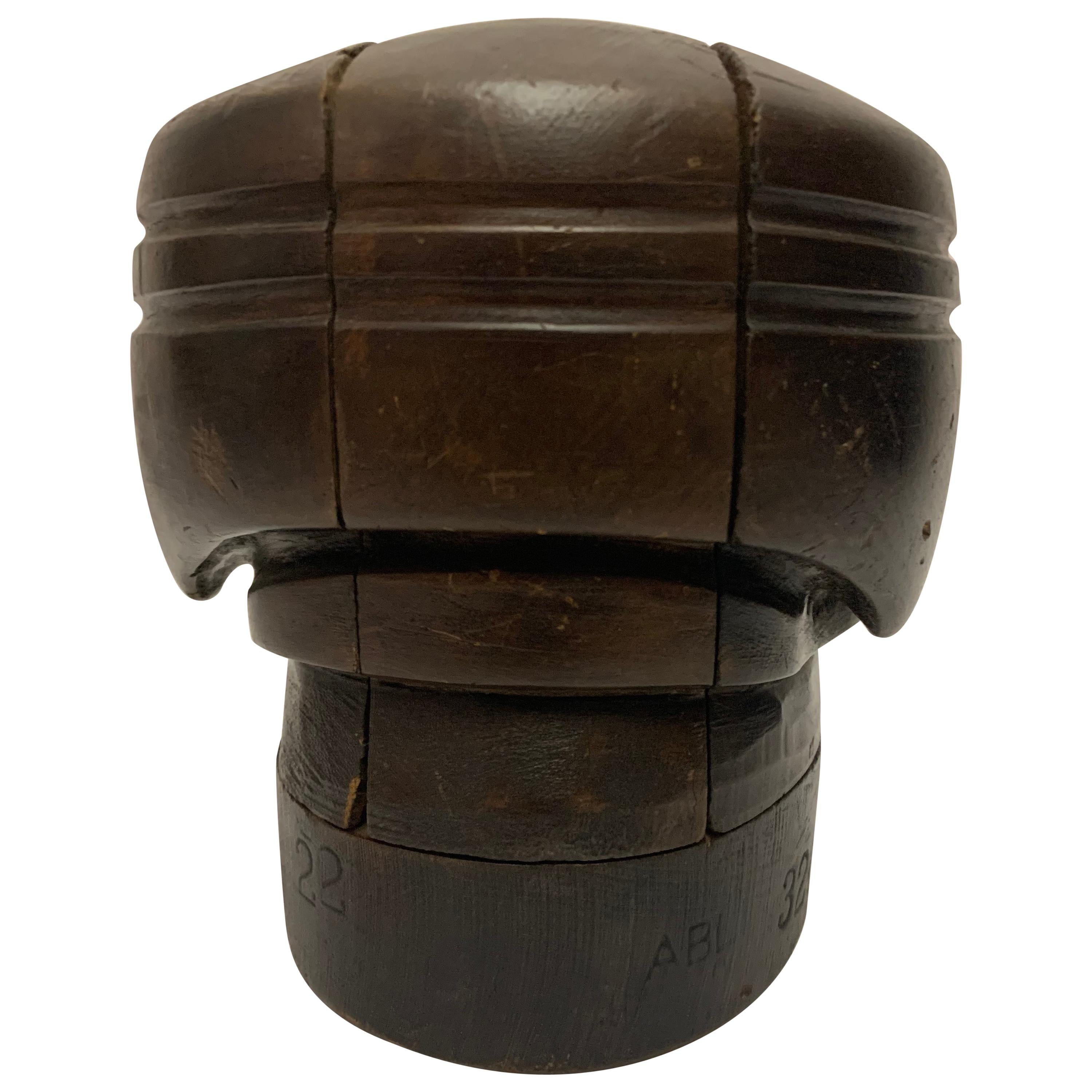 Vintage Wood Hat Mold, Five-Piece Puzzle Form