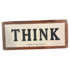 Cartel Vintage de Madera IBM "Piensa