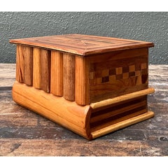 Vintage Wood Inlay Marquetry Box