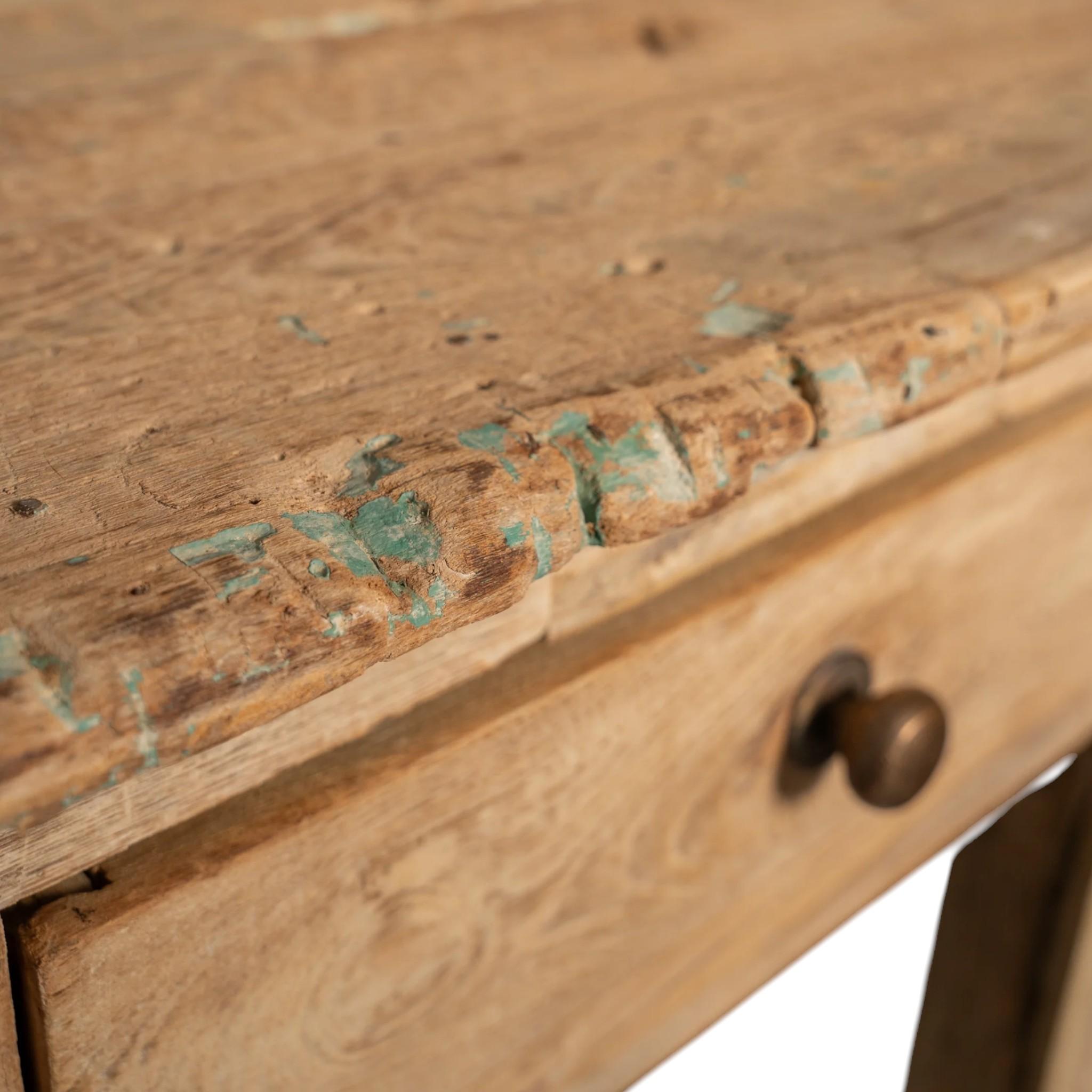 20th Century Vintage Wood Island With Drawers For Sale
