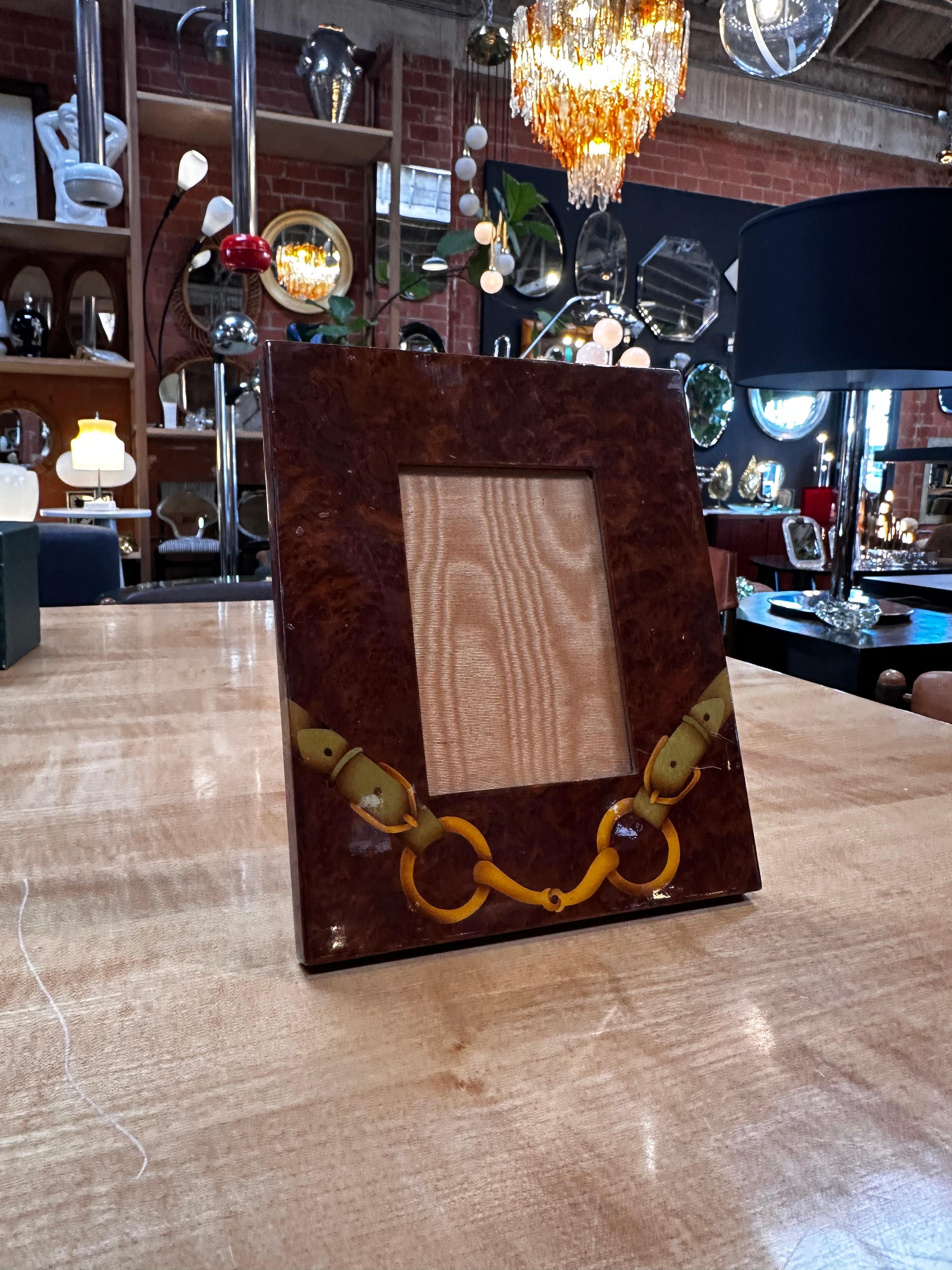 Vintage Wood Italian Picture Frame by Gucci 1980s For Sale 3