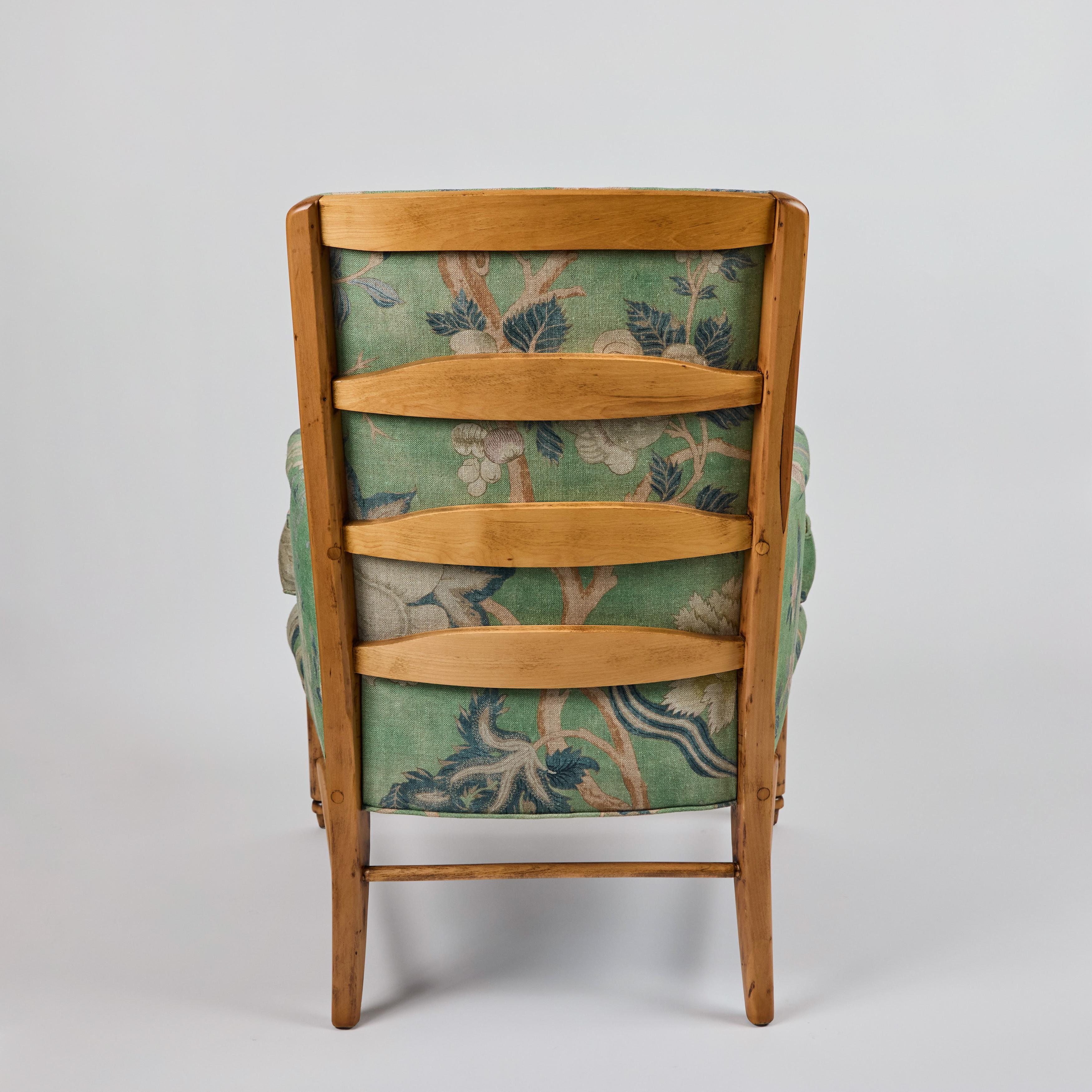 Vintage Wood Ladderback Chair Neu Gepolstert im Angebot 6