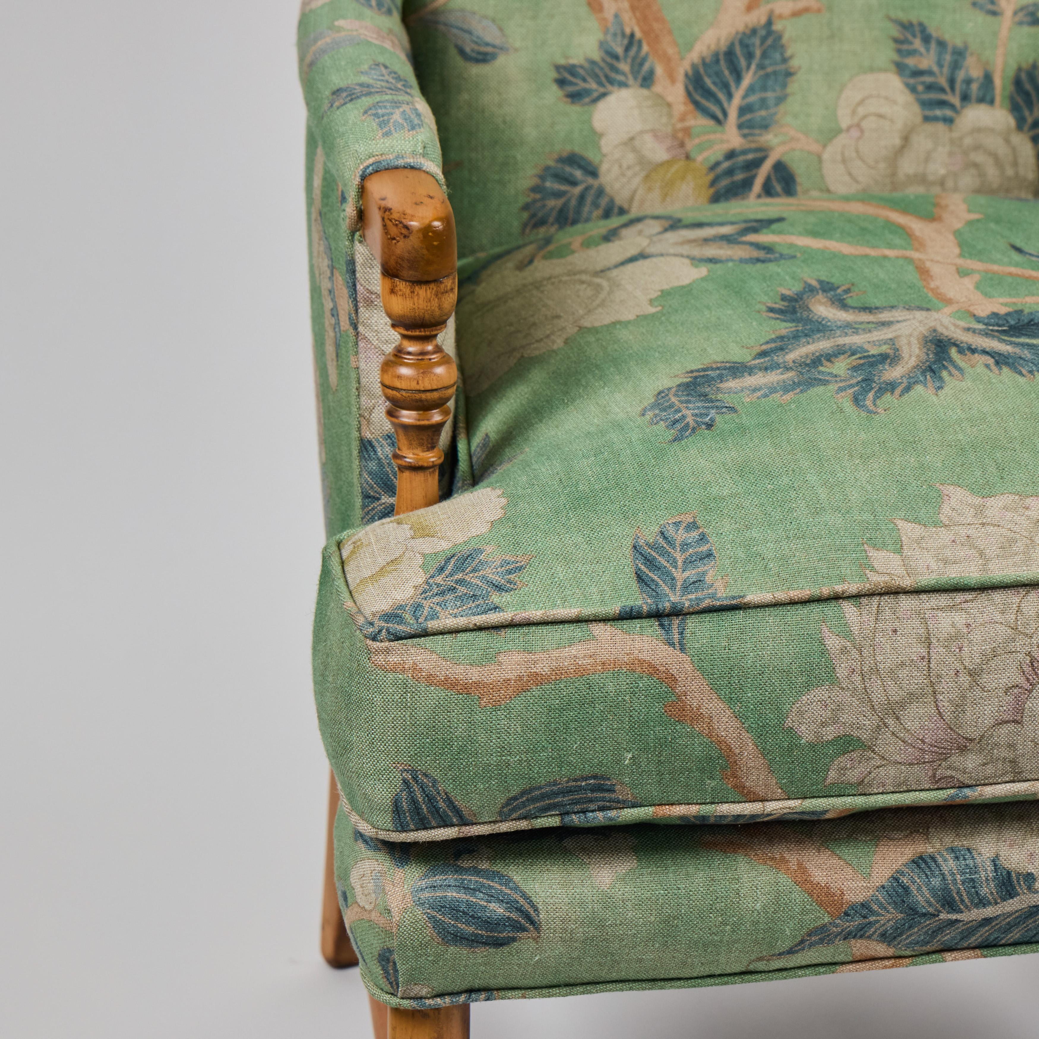 Vintage Wood Ladderback Chair Neu Gepolstert im Zustand „Hervorragend“ im Angebot in Pasadena, CA