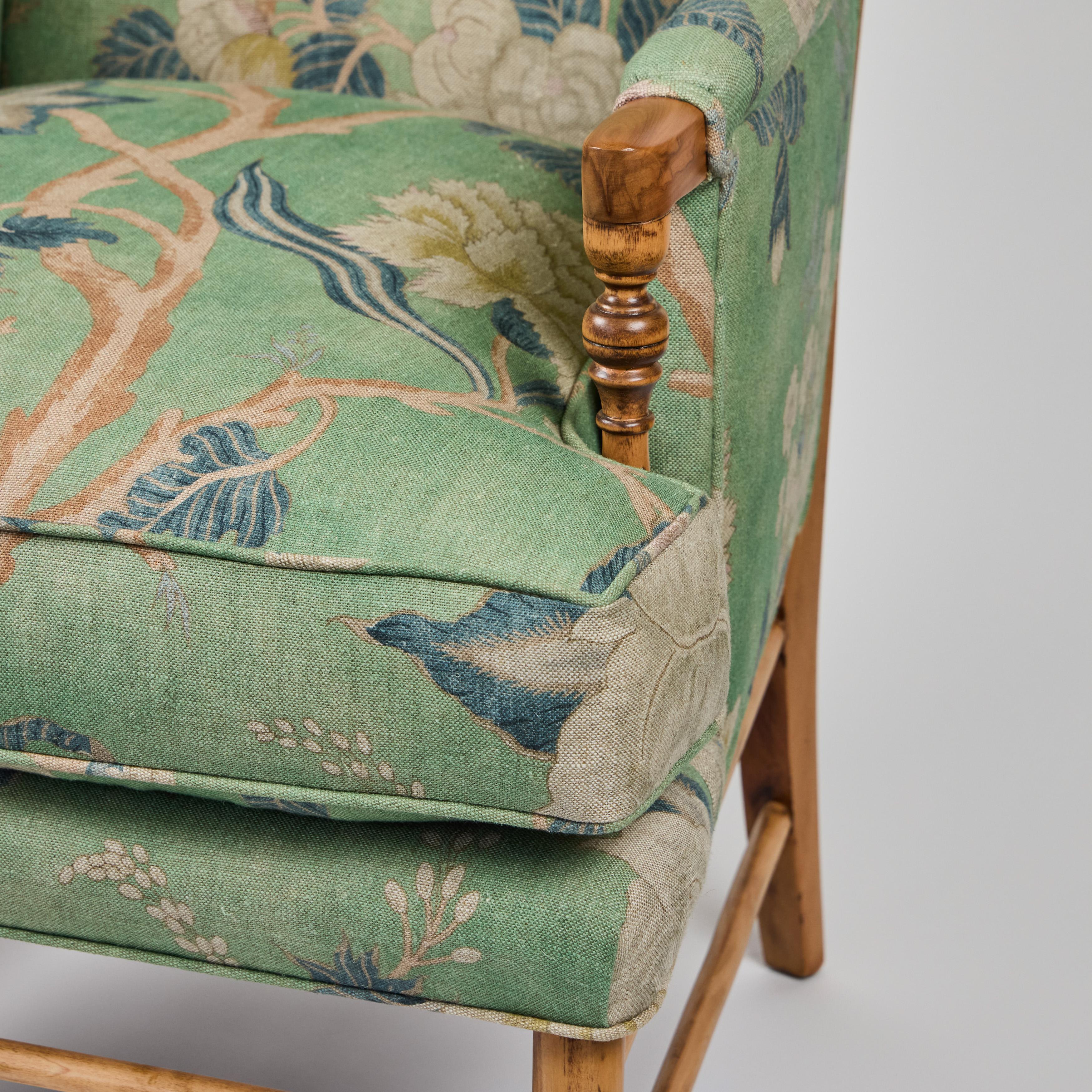 Vintage Wood Ladderback Chair Neu Gepolstert (20. Jahrhundert) im Angebot