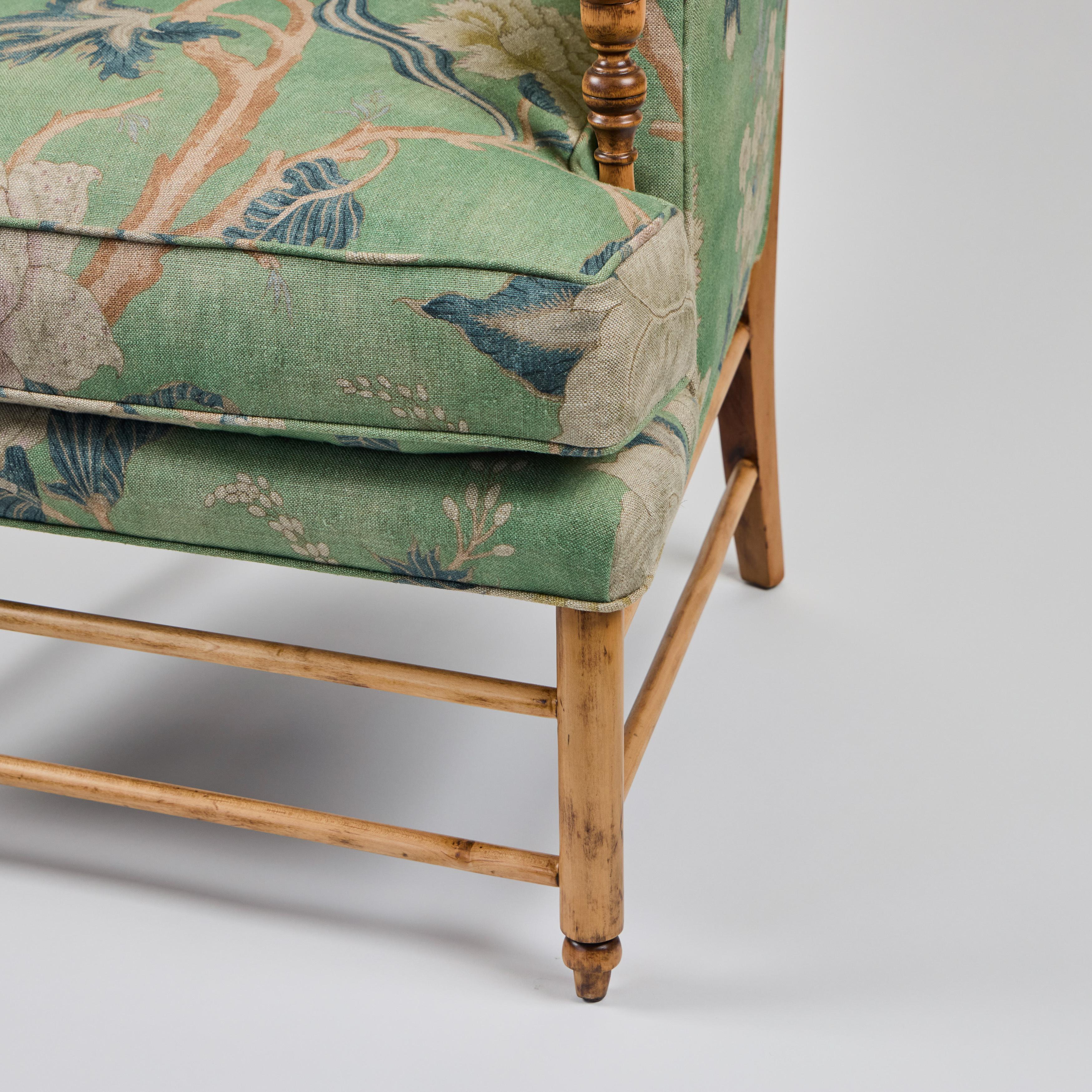 Vintage Wood Ladderback Chair Neu Gepolstert im Angebot 2