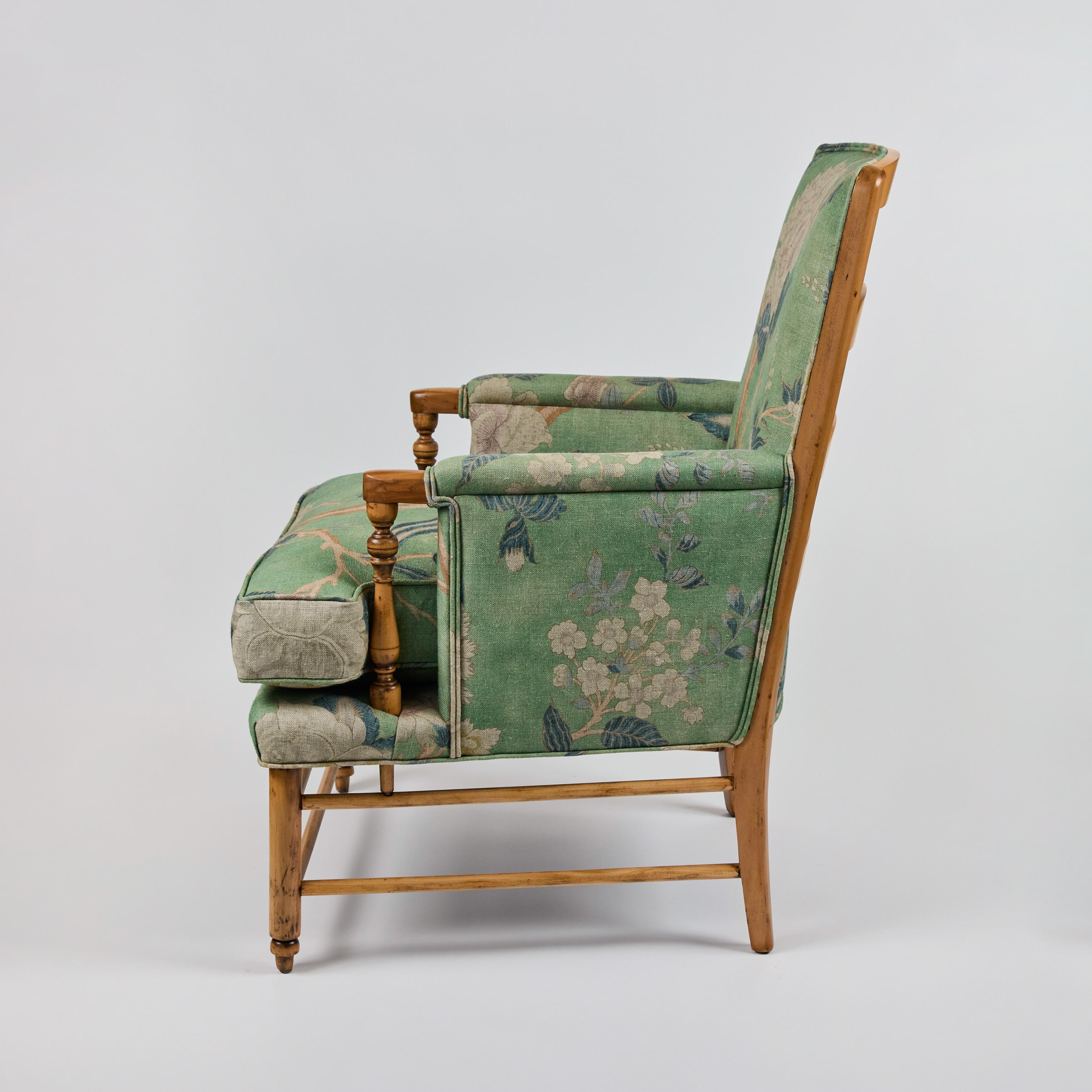Vintage Wood Ladderback Chair Neu Gepolstert im Angebot 3