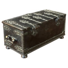 Vintage Wood Lined "Anno 1219" Lidded Box / Humidor by Iron Art of Copenhagen