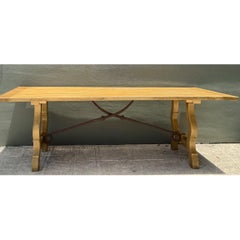 Vintage Wood Lyre Farmhouse Style Table