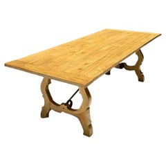Vintage Wood Lyre Farmhouse Style Table