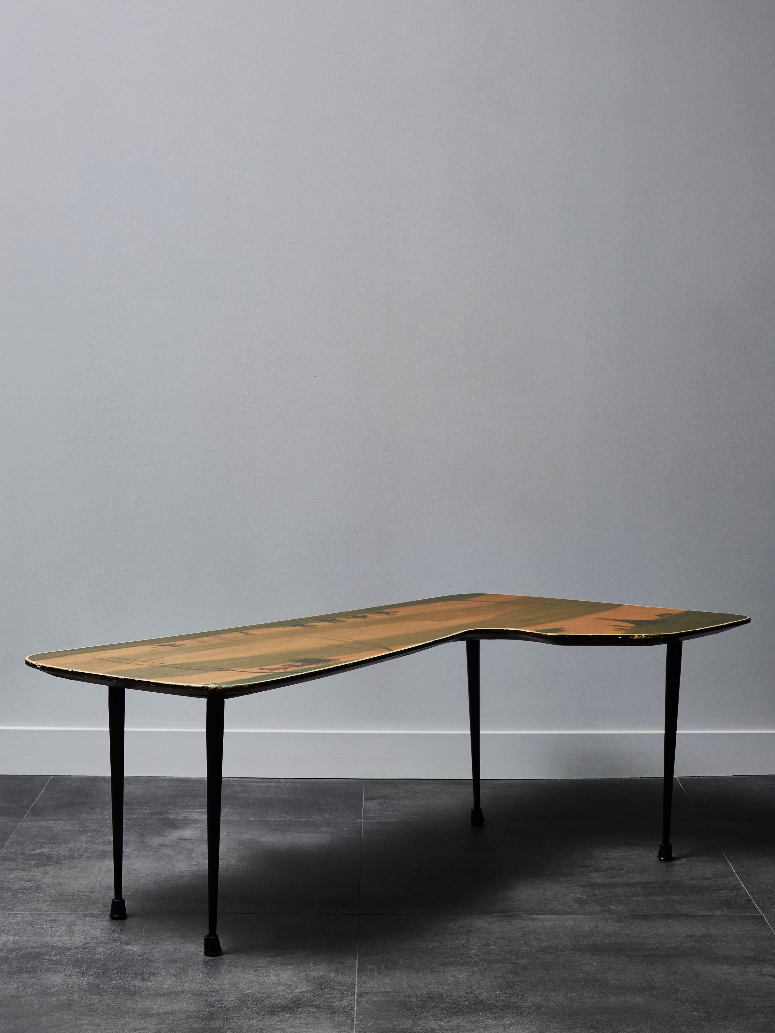 Vintage Holz Intarsien Couchtisch Zum Selbstkostenpreis (Moderne der Mitte des Jahrhunderts) im Angebot