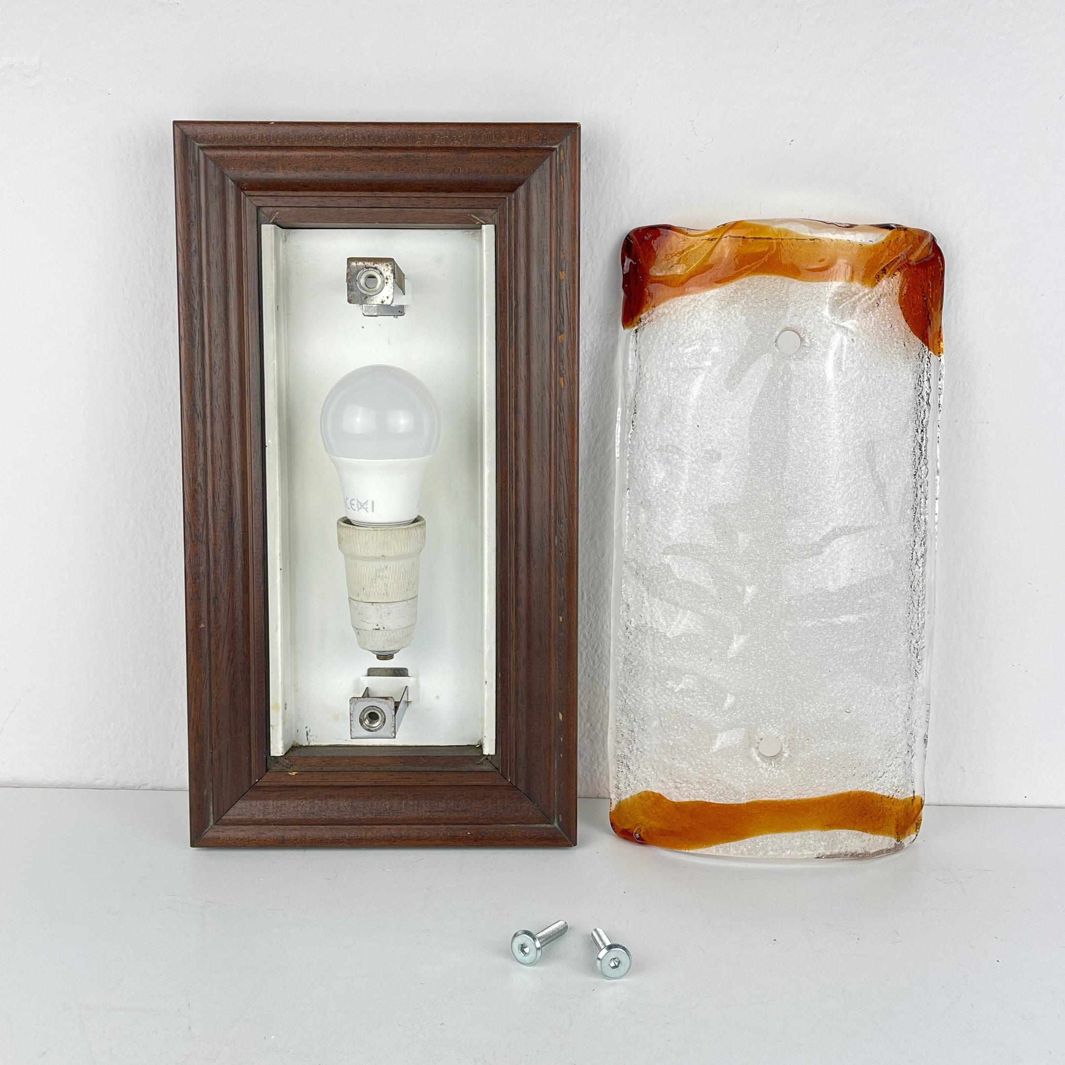 Lampada da parete Wood Murano vintage Italia, anni '70 in vendita 4