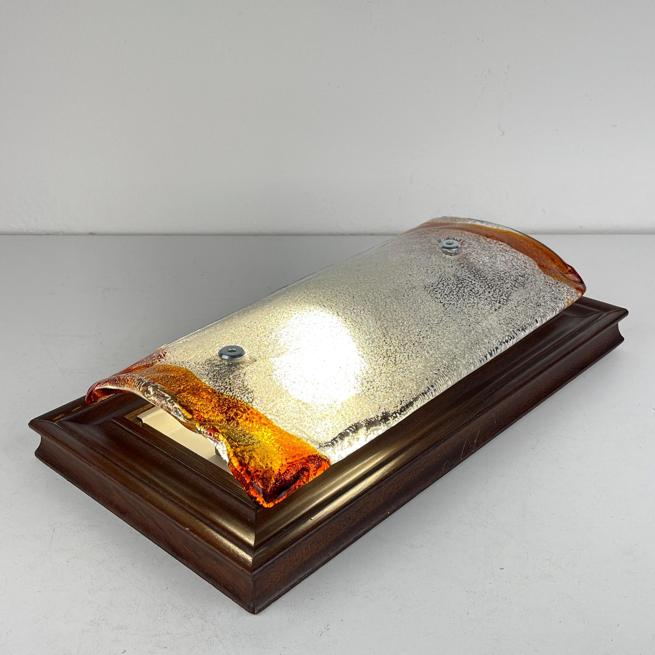 Lampada da parete Wood Murano vintage Italia, anni '70 in vendita 5