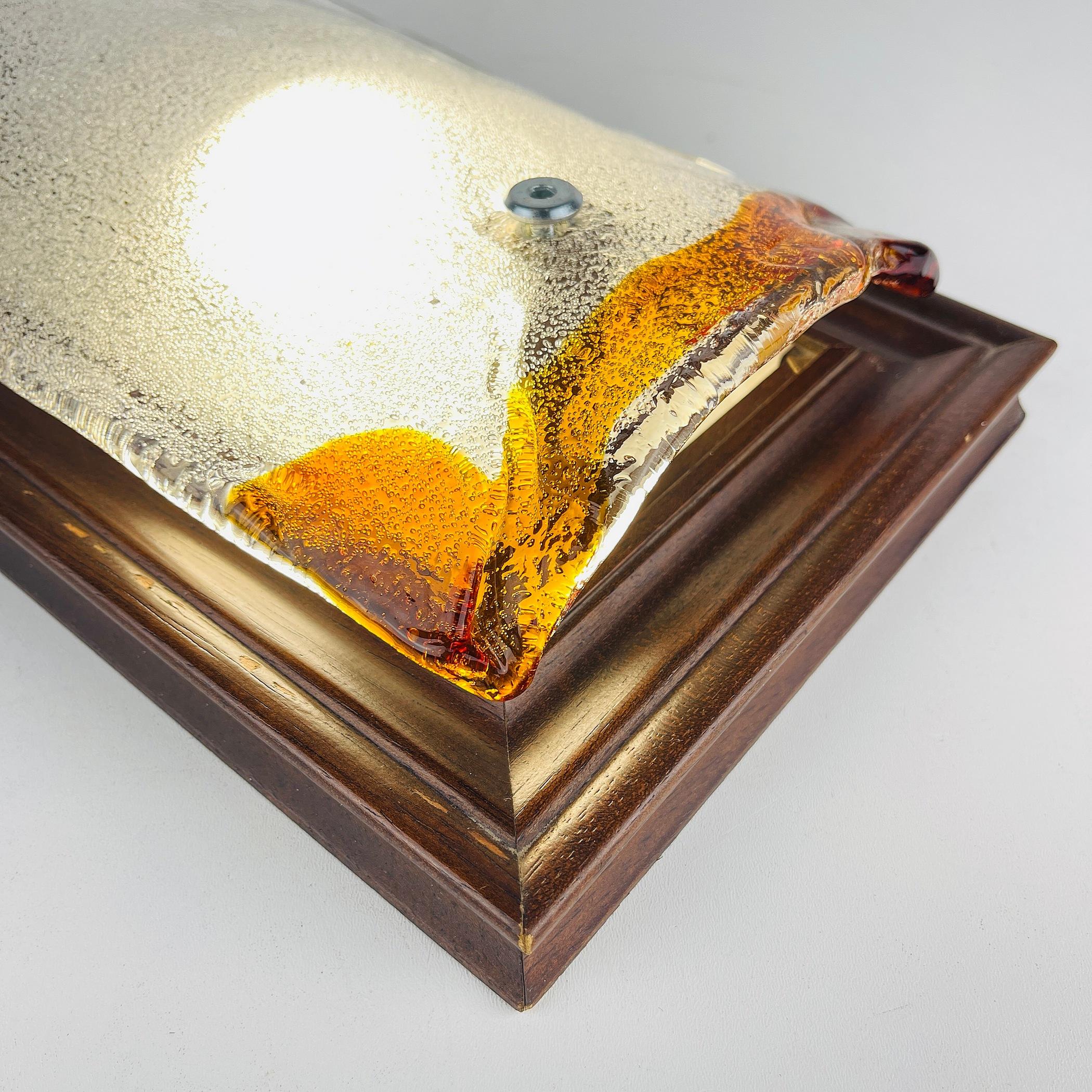 Lampada da parete Wood Murano vintage Italia, anni '70 in vendita 7