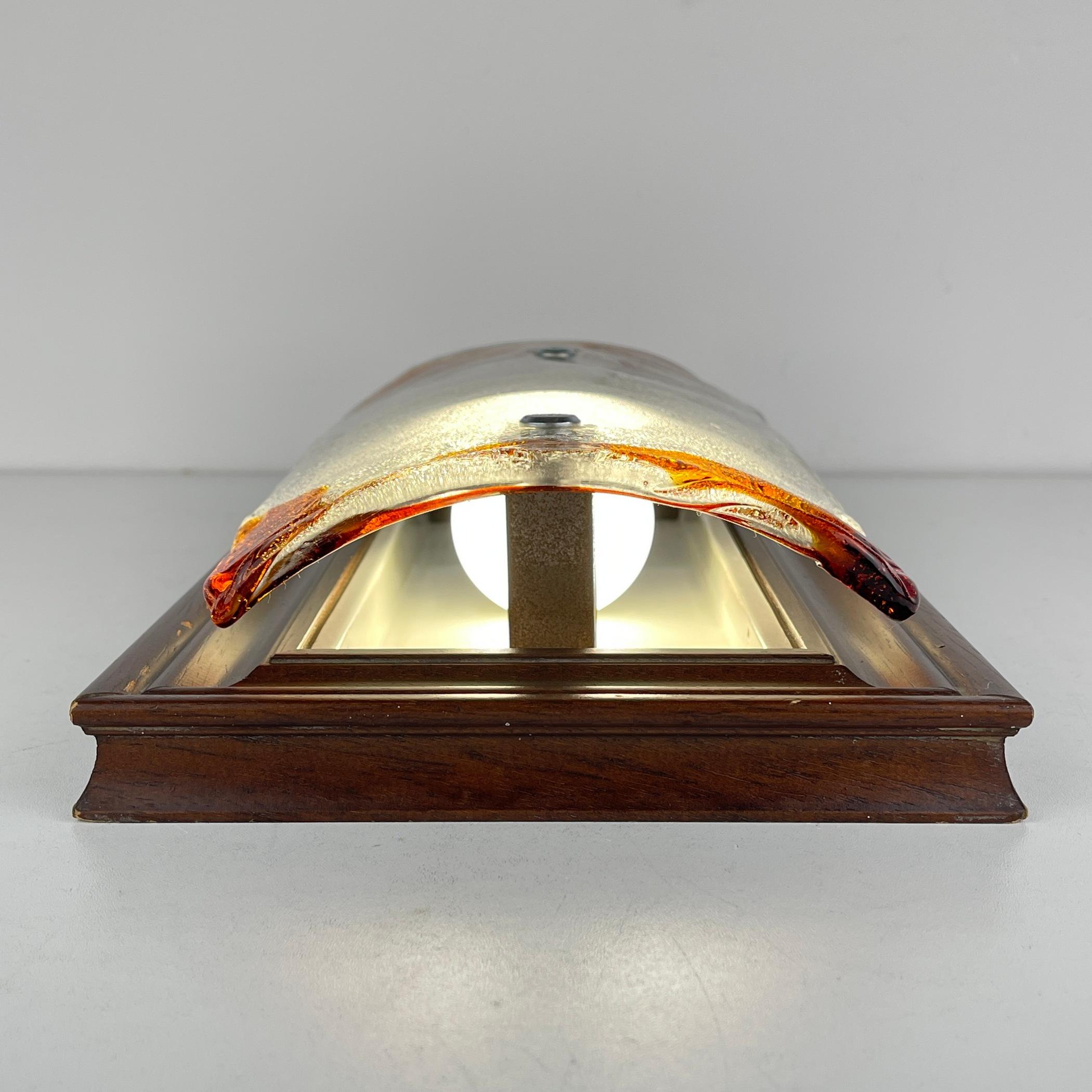 Lampada da parete Wood Murano vintage Italia, anni '70 In condizioni buone in vendita a Miklavž Pri Taboru, SI
