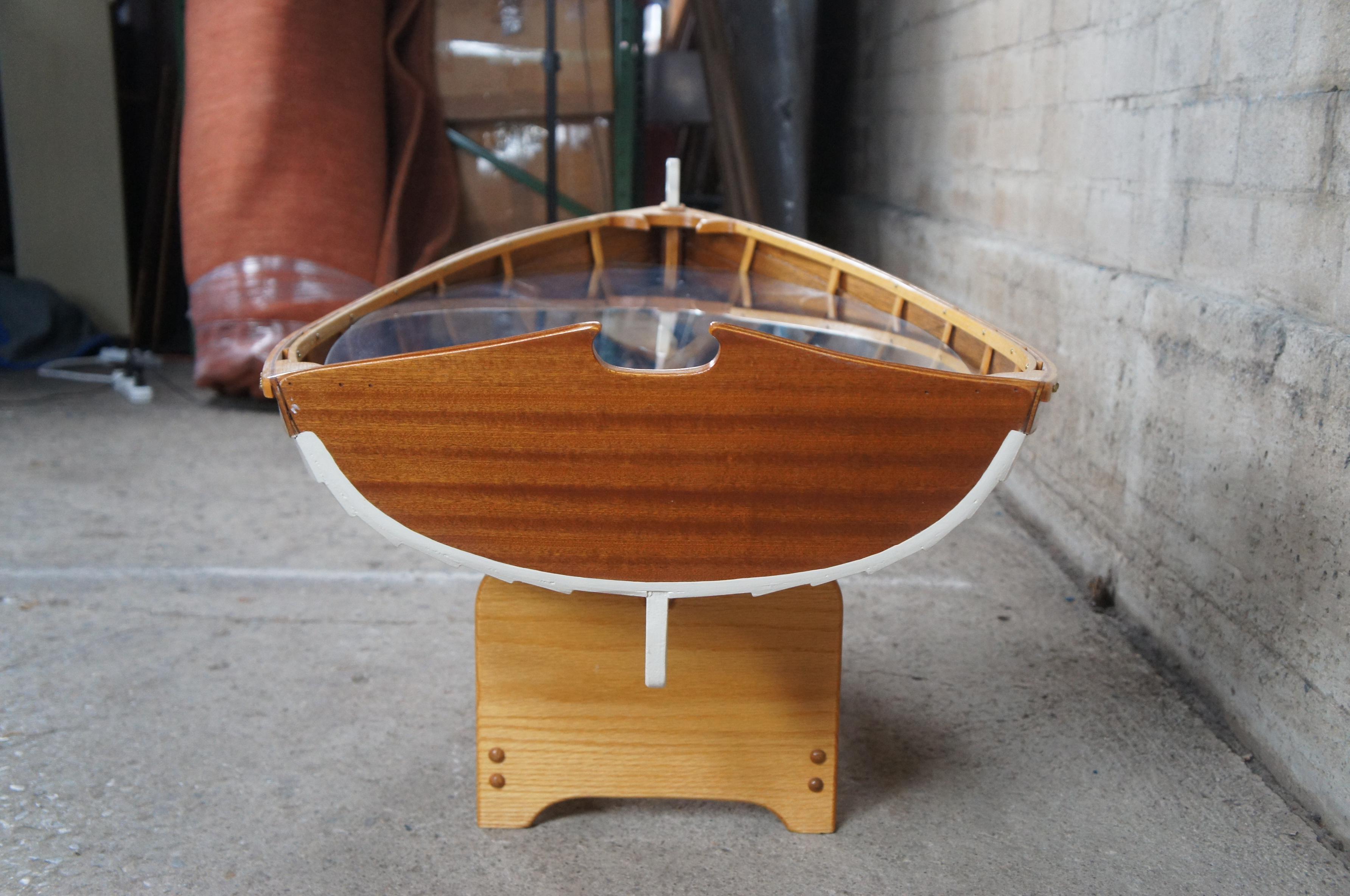 Table basse de bateau à rames vintage en chêne fait à la main par Handcraft Wood-Stuff 46