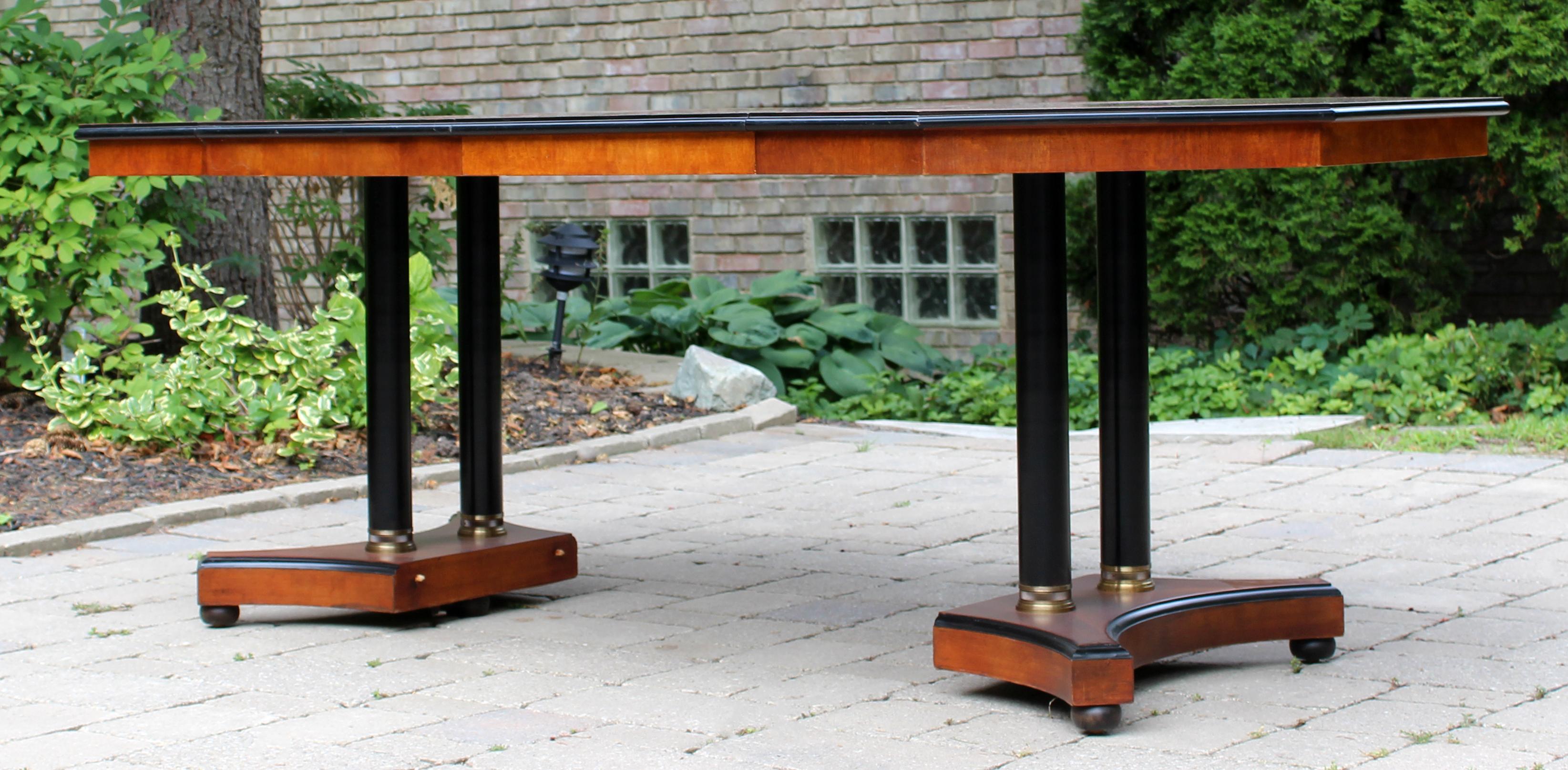 Vintage Wood Octagon Expandable Dining Table with 2 Leaves Century