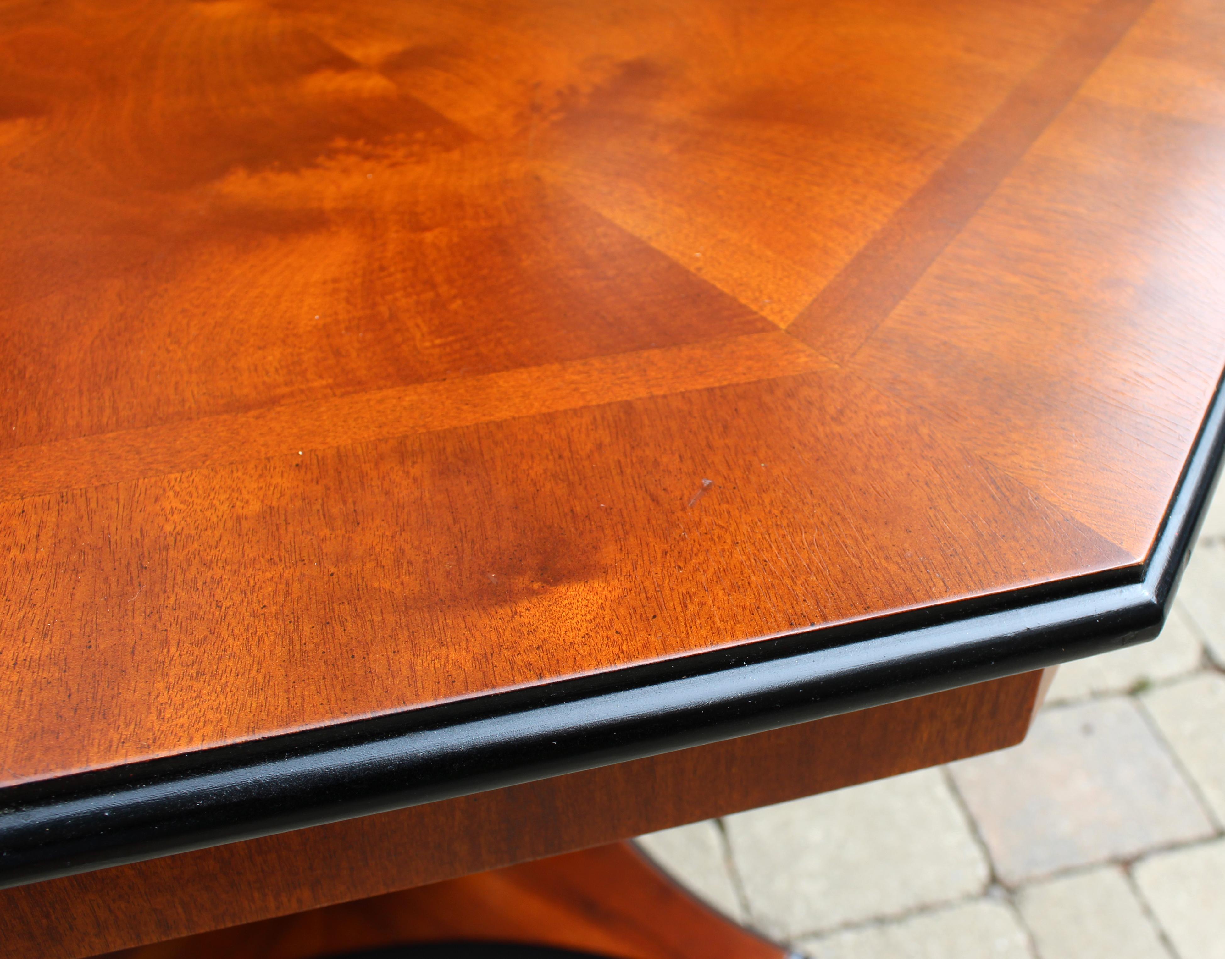 Vintage Wood Octagon Expandable Dining Table with 2 Leaves Century