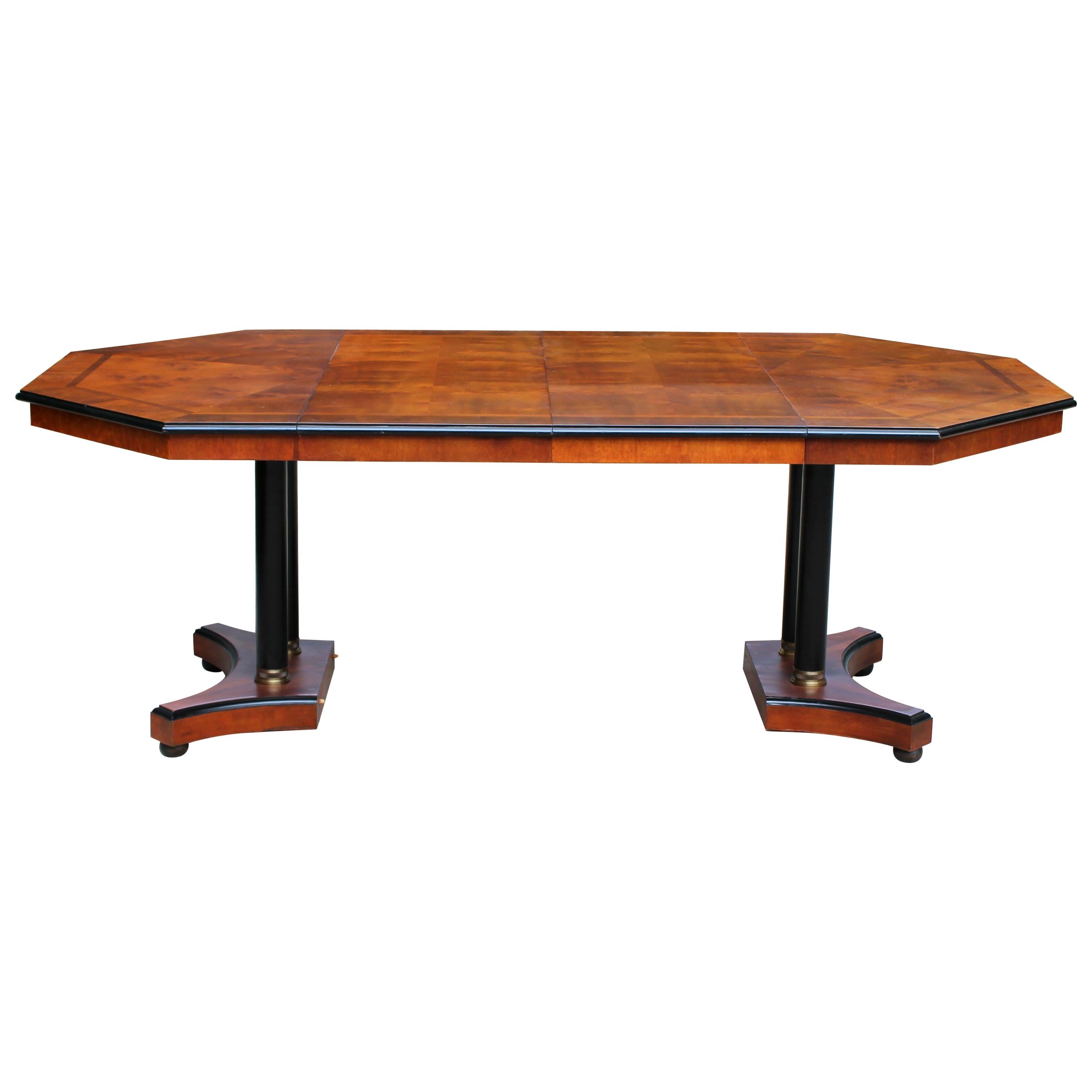 Vintage Wood Octagon Expandable Dining Table with 2 Leaves Century Furniture  at 1stDibs | octagon table, octagonal dining table, octagon dining tables