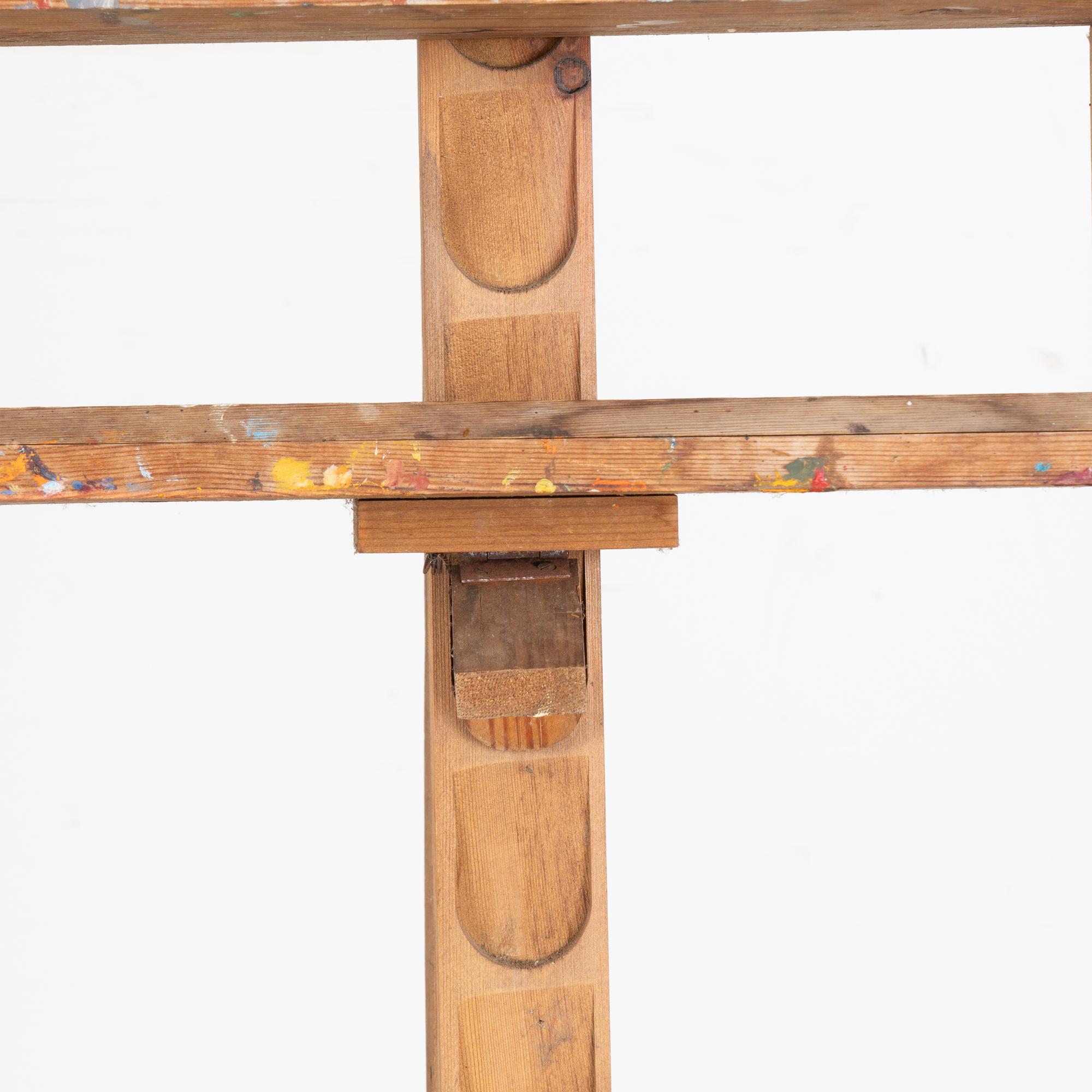 Cavalletto da pittore in legno vintage, Danimarca, circa 1920 In condizioni buone in vendita a Round Top, TX