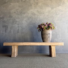 Vintage Wood Plank Bench #7B3