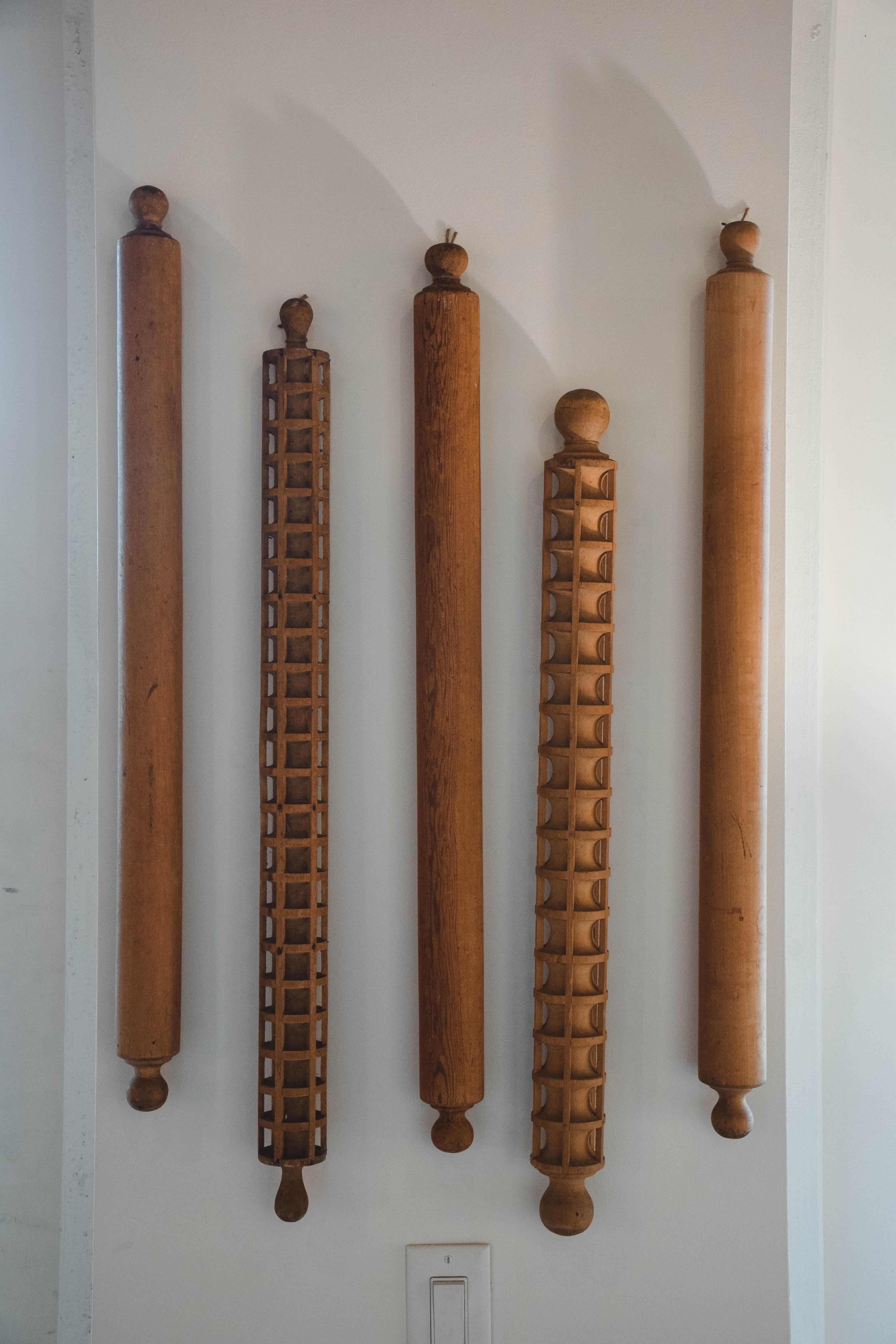 Hand-Crafted Vintage Wood Ravioli Rolling Pin