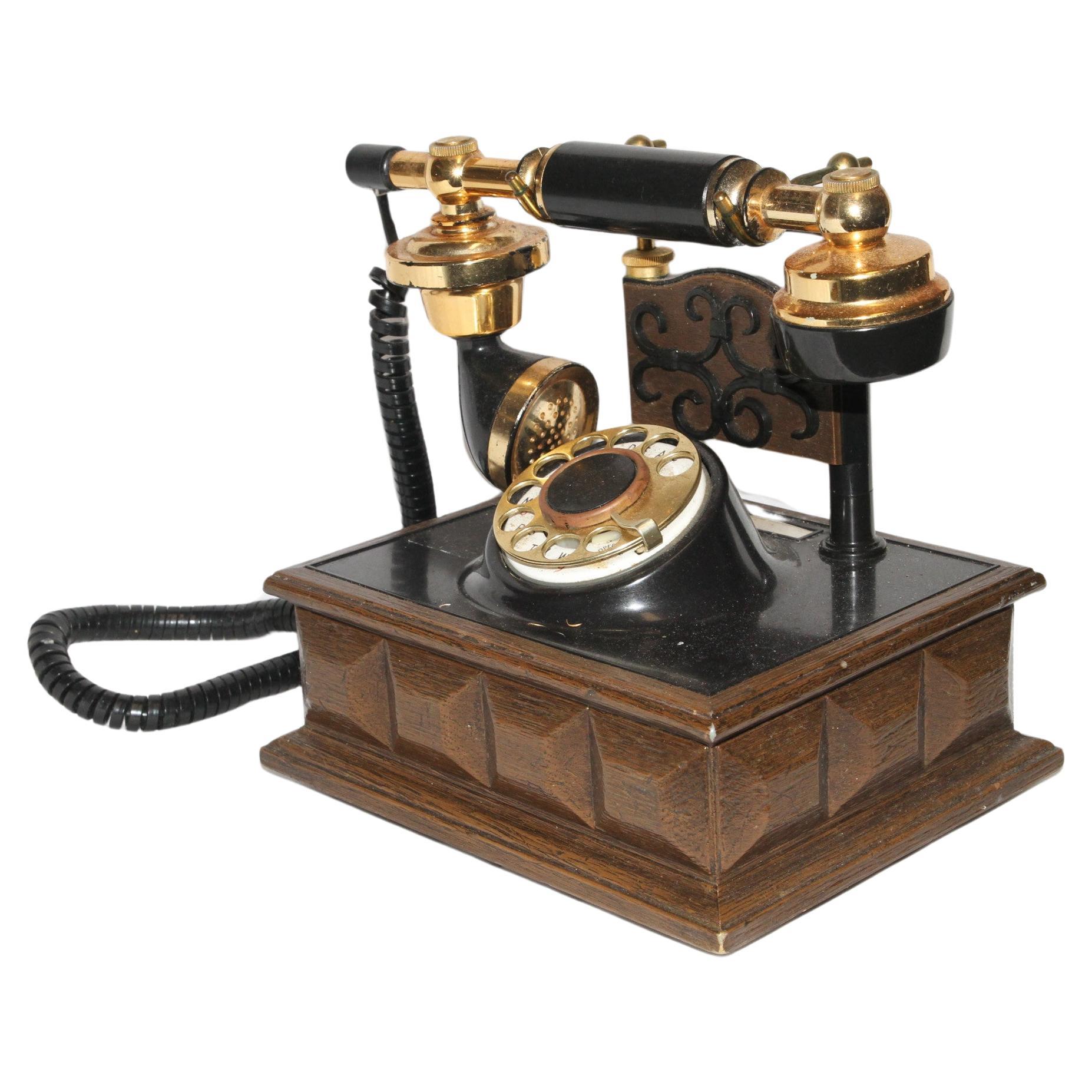 Vintage Wood Rotary Telefon
