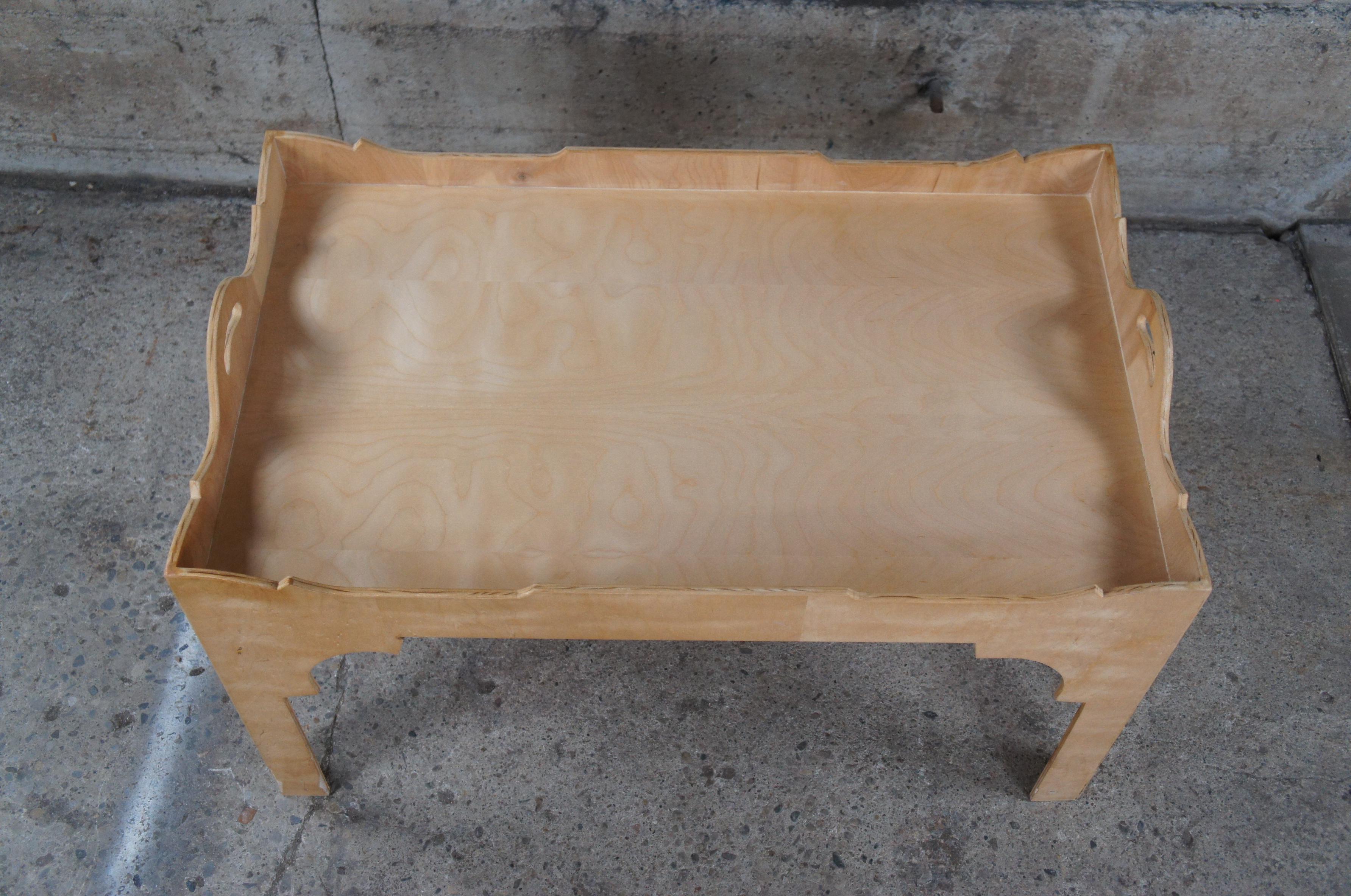 scalloped wood coffee table